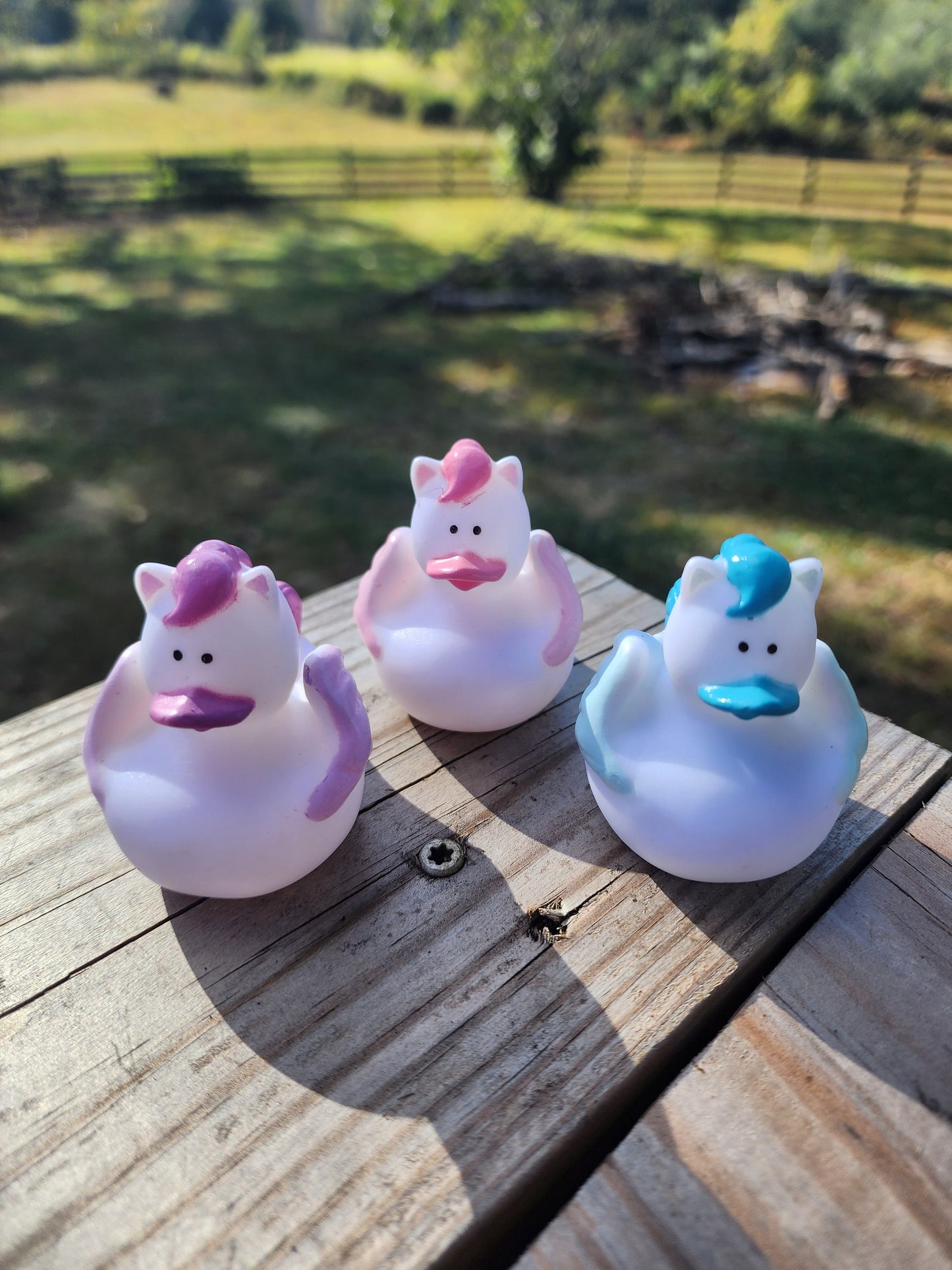 Colorful Pegasus Themed Rubber Duck Ducks- Pink Purple Blue - Individuals or Pack of 3