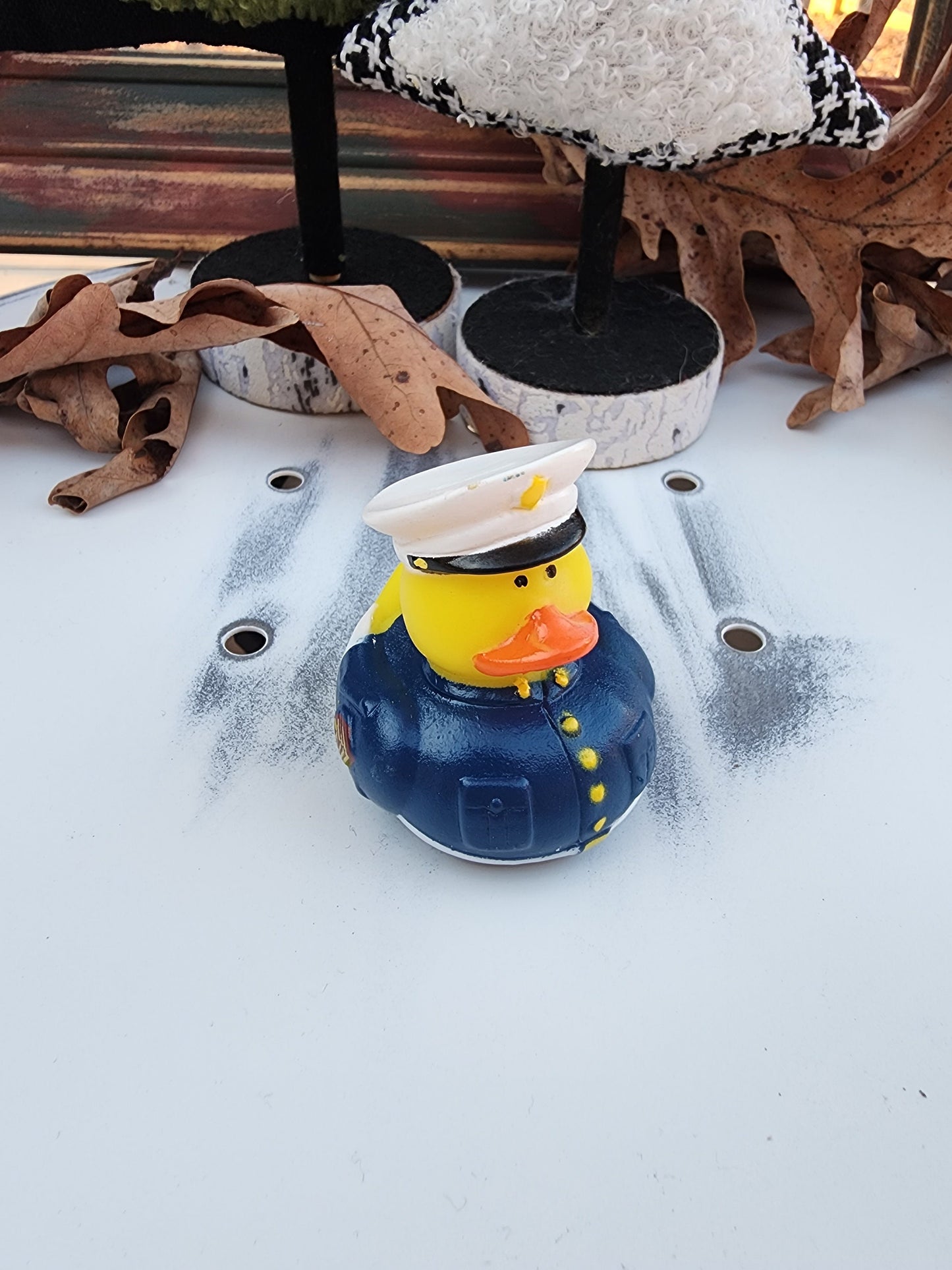 Military Uniform Themed Yellow Rubber Duck Ducks - Tan Blue White - Individuals or Pack of 4