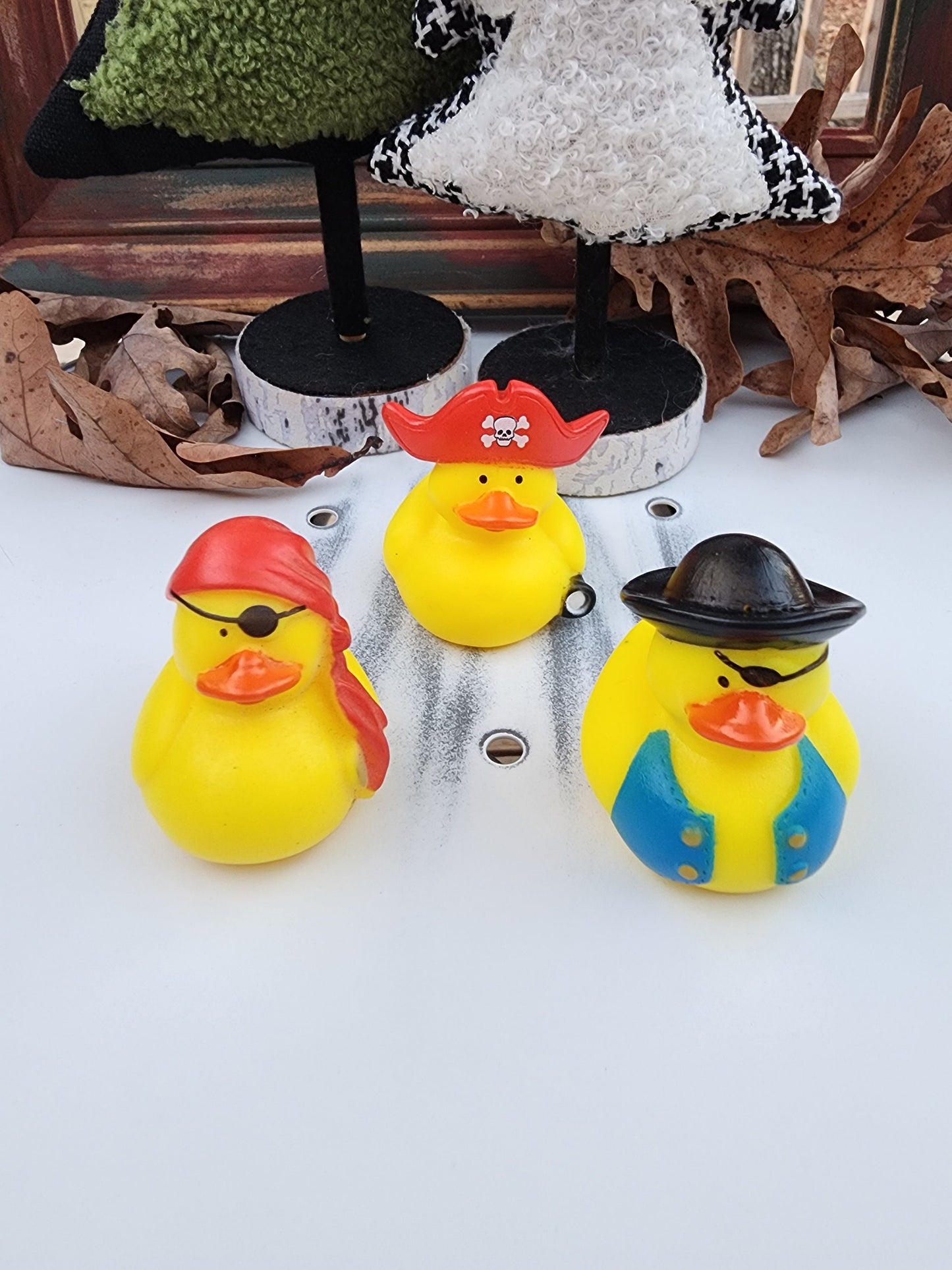 Sea Pirate Themed Yellow Rubber Duck Ducks - Red Blue Black Orange - Individuals or Pack of 3