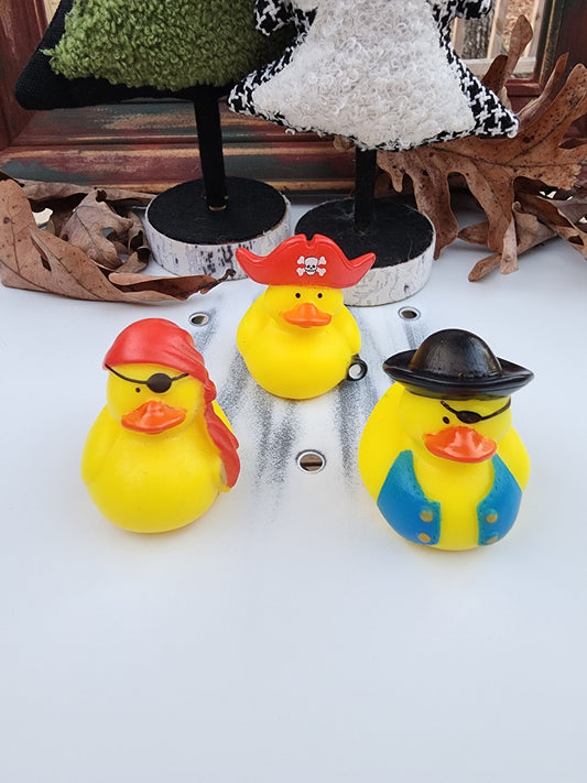 Sea Pirate Themed Yellow Rubber Duck Ducks - Red Blue Black Orange - Individuals or Pack of 3