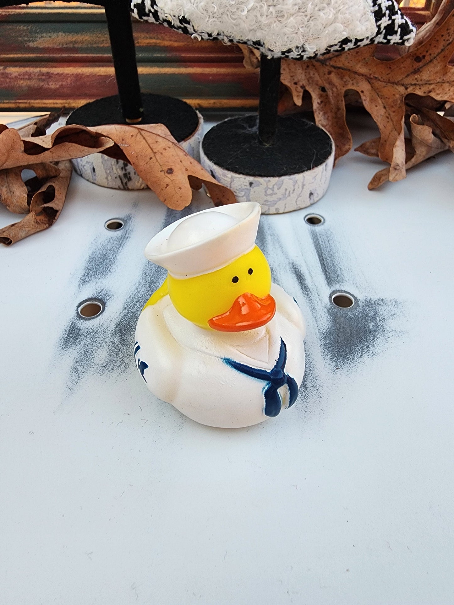 Military Uniform Themed Yellow Rubber Duck Ducks - Tan Blue White - Individuals or Pack of 4