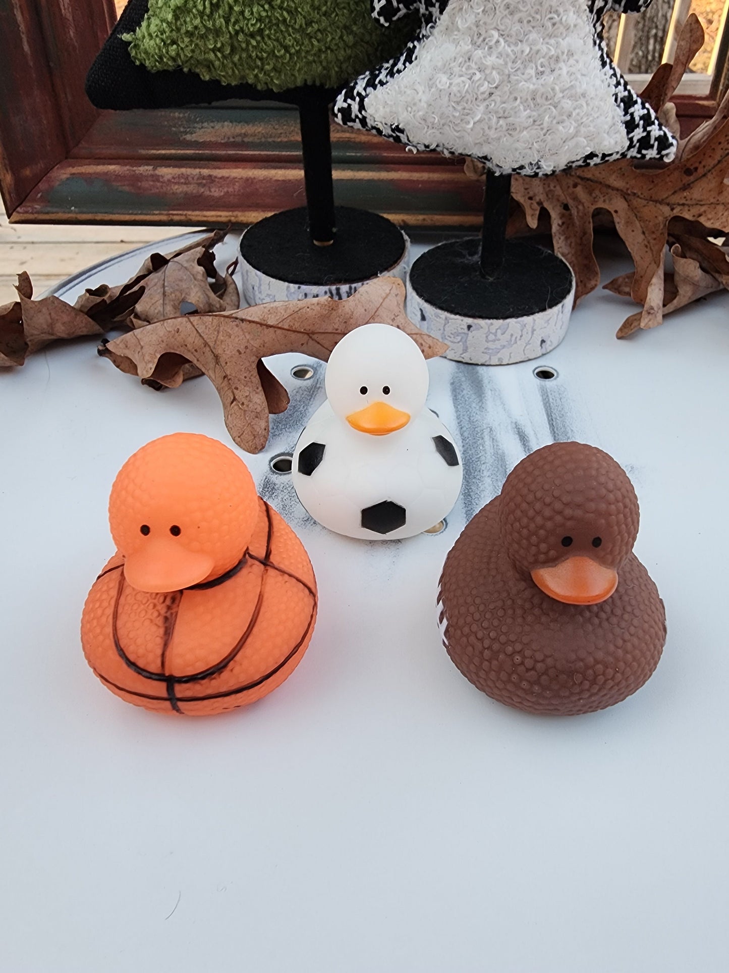 Sports Themed Rubber Duck Ducks - Basketball Football Soccer - Individuals or Pack of 3