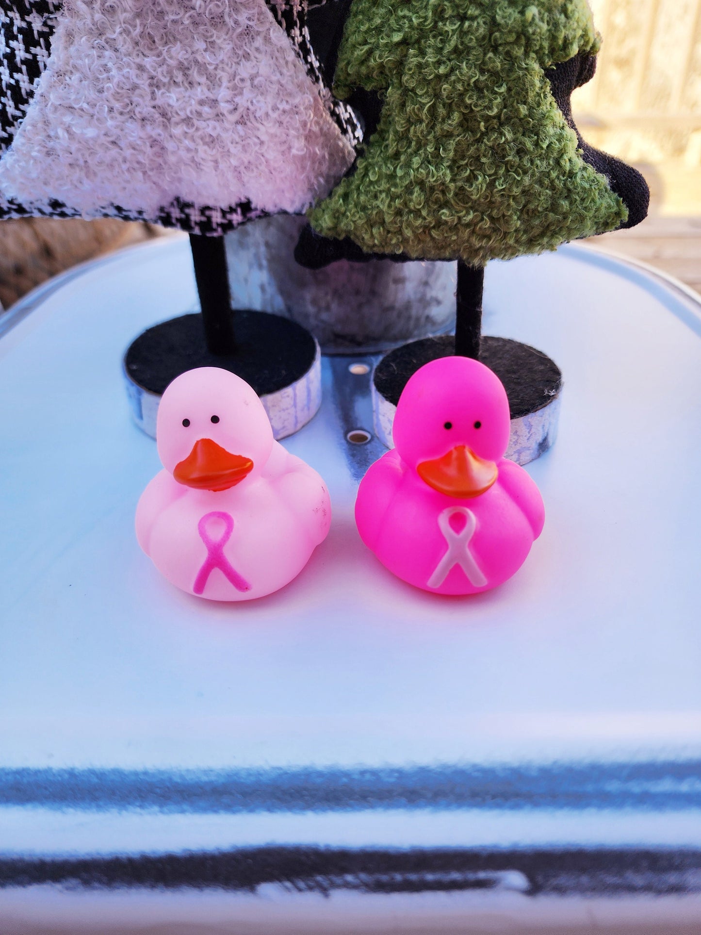 Breast Cancer Awareness Rubber Ducks | Cute Novelty Gifts | Breast Cancer Survivor | Gift for Loved One | Office Desk Toy | Individual Item