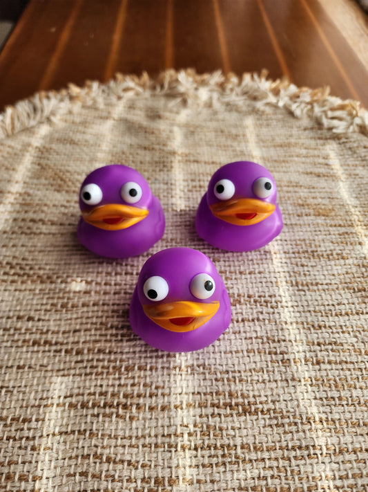 Purple Rubber Duck | Cute Novelty Gift | Bright Colors | Gift for Friend | Office Desk Toy | Individual Item | Pack of 3