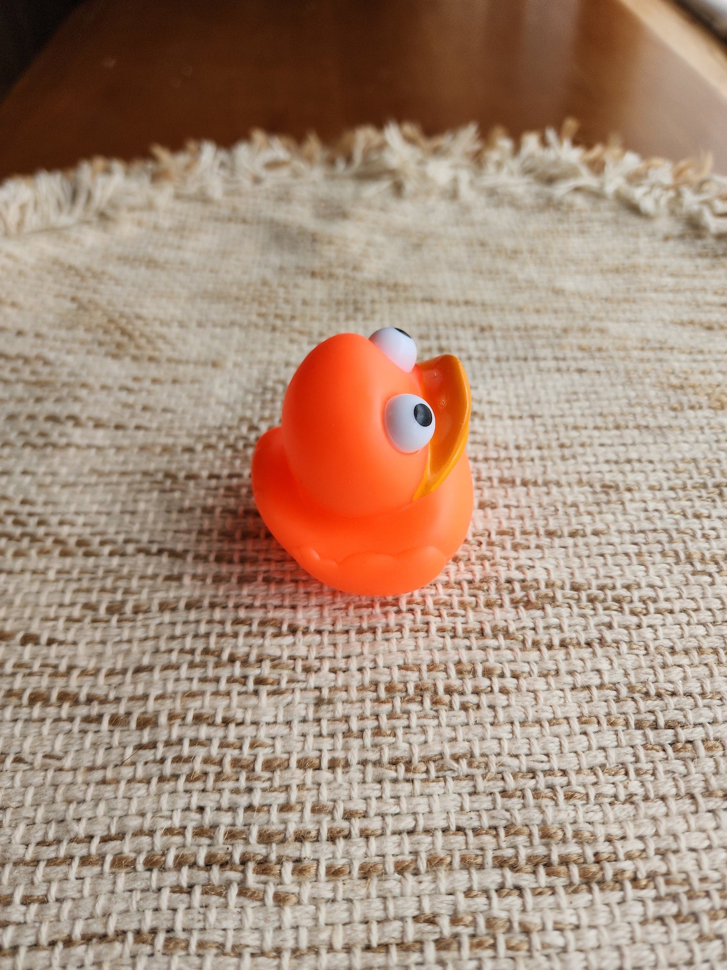 Orange Rubber Duck | Cute Novelty Gift | Bright Colors | Gift for Friend | Office Desk Toy | Individual Item | Pack of 3