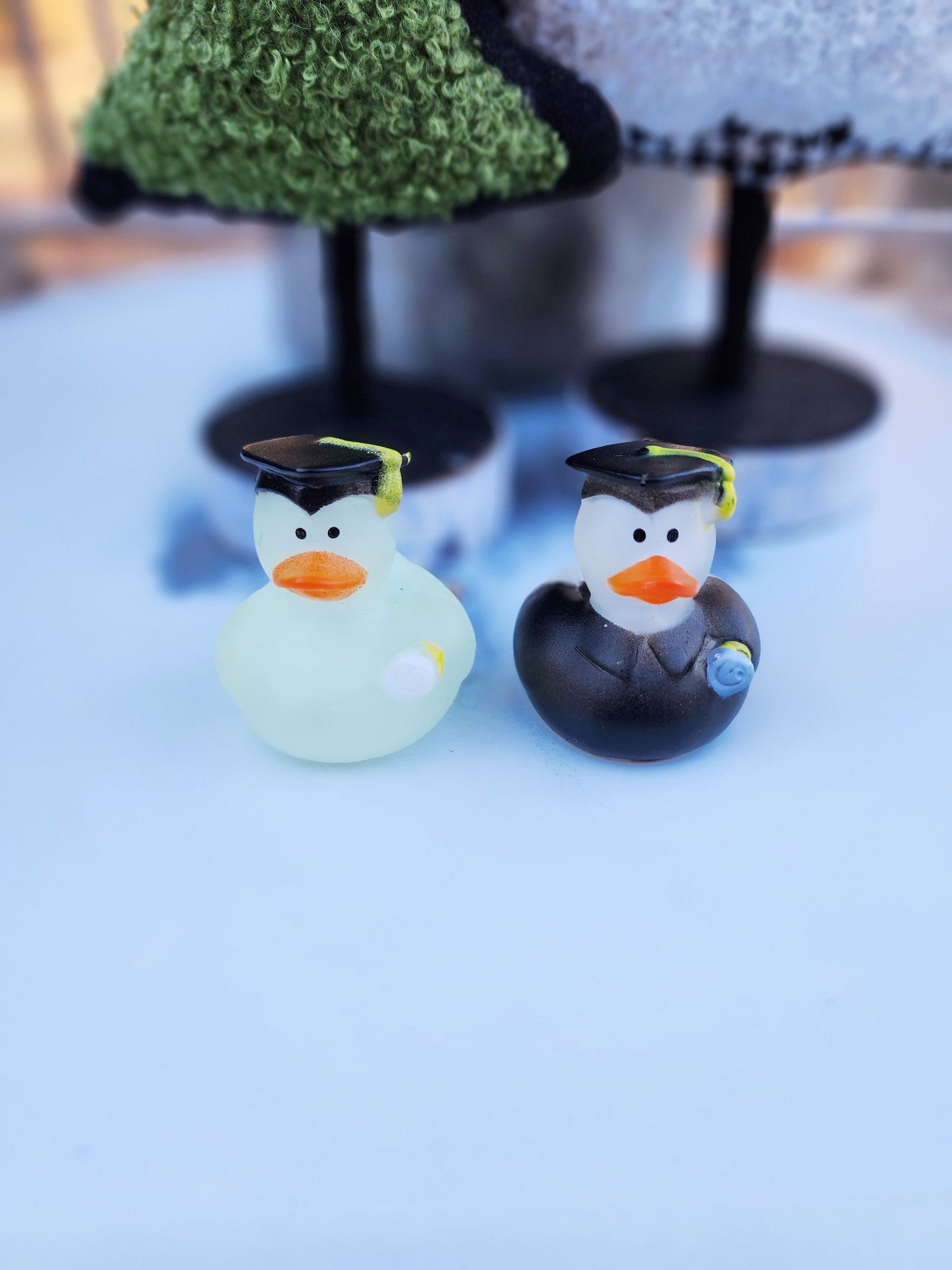 Mini Graduation Glow in The Dark Themed Rubber Duck Ducks - Glow Graduate - Individuals or Pack of 2