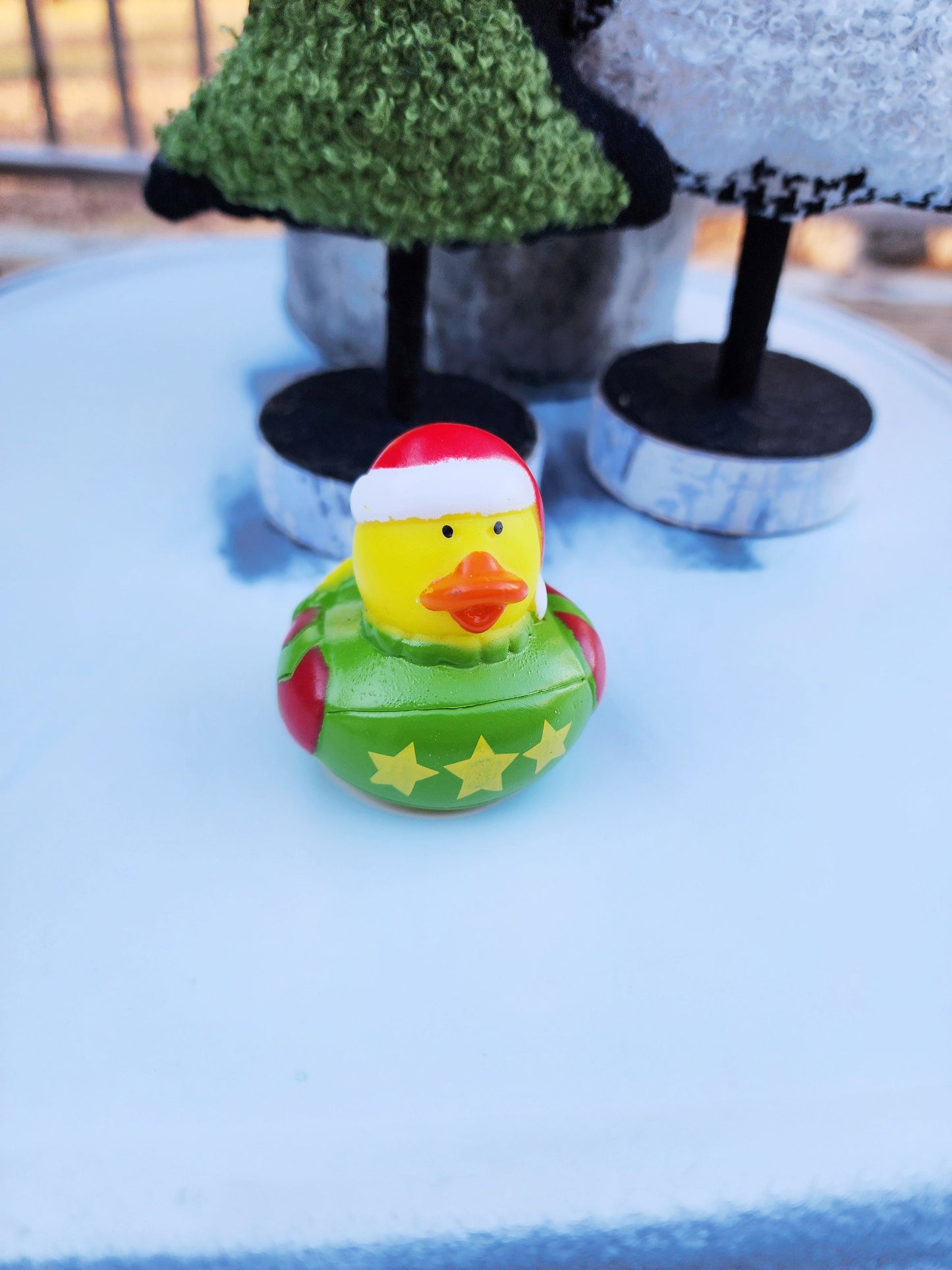 Ugly Christmas Sweater Themed Yellow Rubber Duck Ducks - Red Green White Individuals or Pack of 2