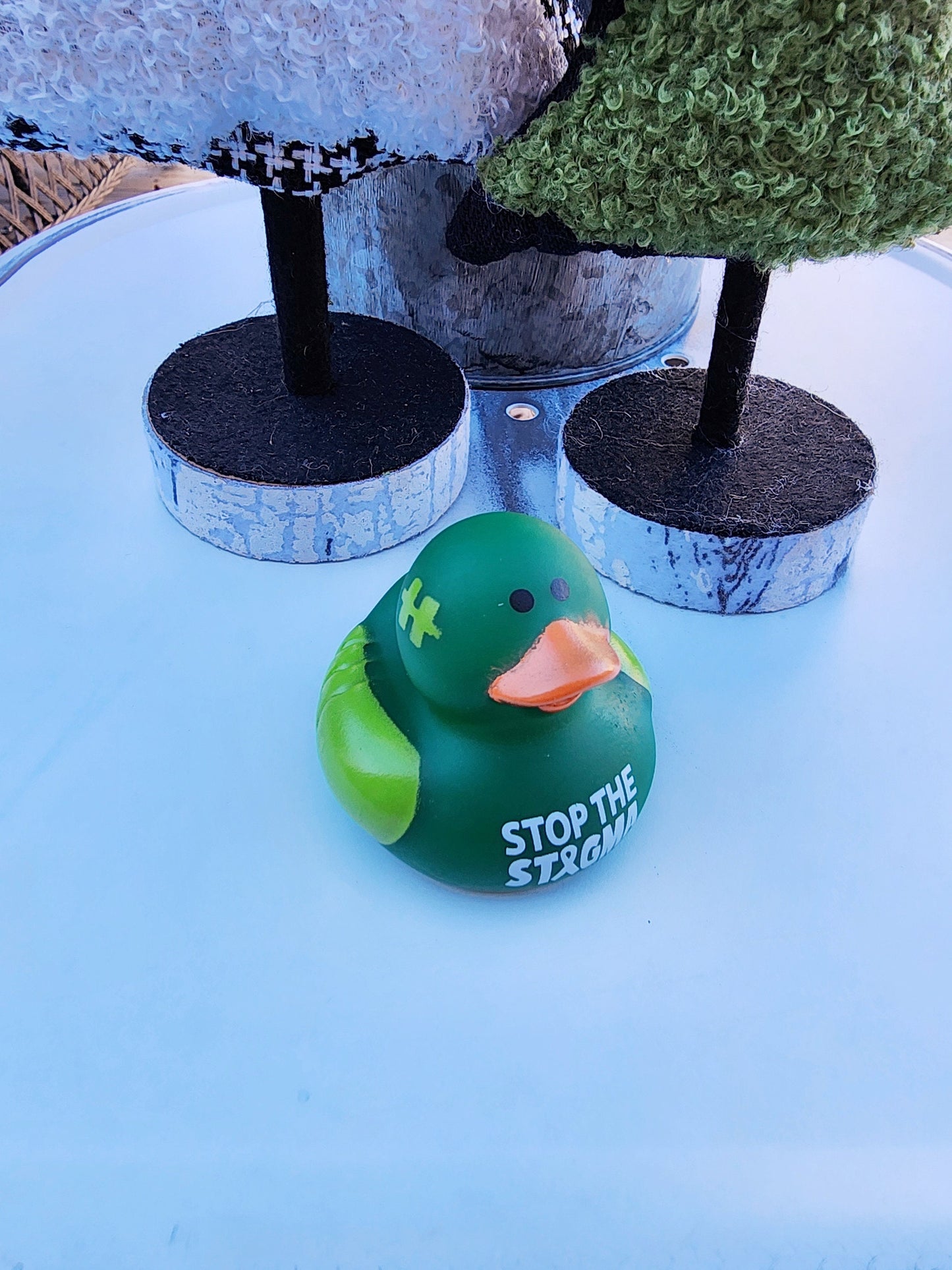 Mental Health Awareness Themed Rubber Duck Ducks- Green Light Green - Individuals or Pack of 3