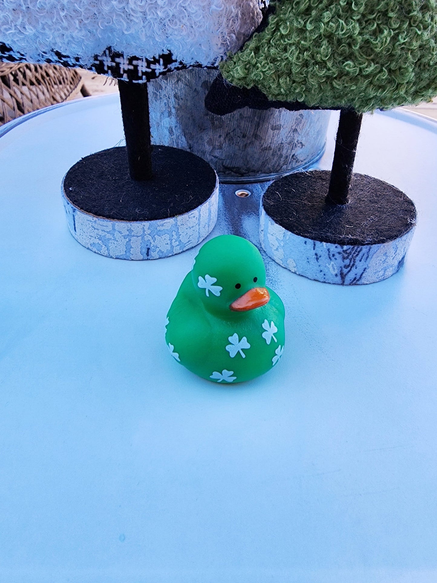 Mini St. Patrick's Day Themed Rubber Duck Ducks - Green Light Green White Shamrock - Individuals or Pack of 3