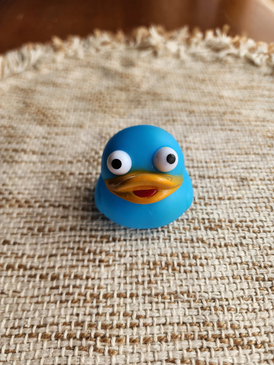 Blue Rubber Duck | Cute Novelty Gift | Bright Colors | Gift for Friend | Office Desk Toy | Individual Item | Pack of 3