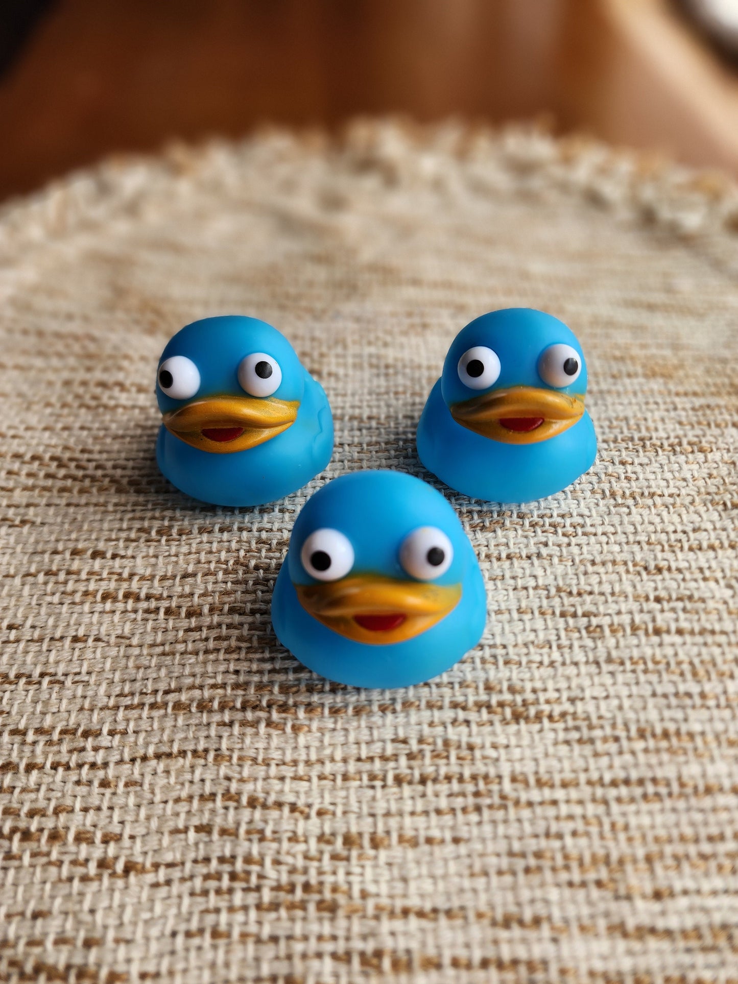 Blue Rubber Duck | Cute Novelty Gift | Bright Colors | Gift for Friend | Office Desk Toy | Individual Item | Pack of 3