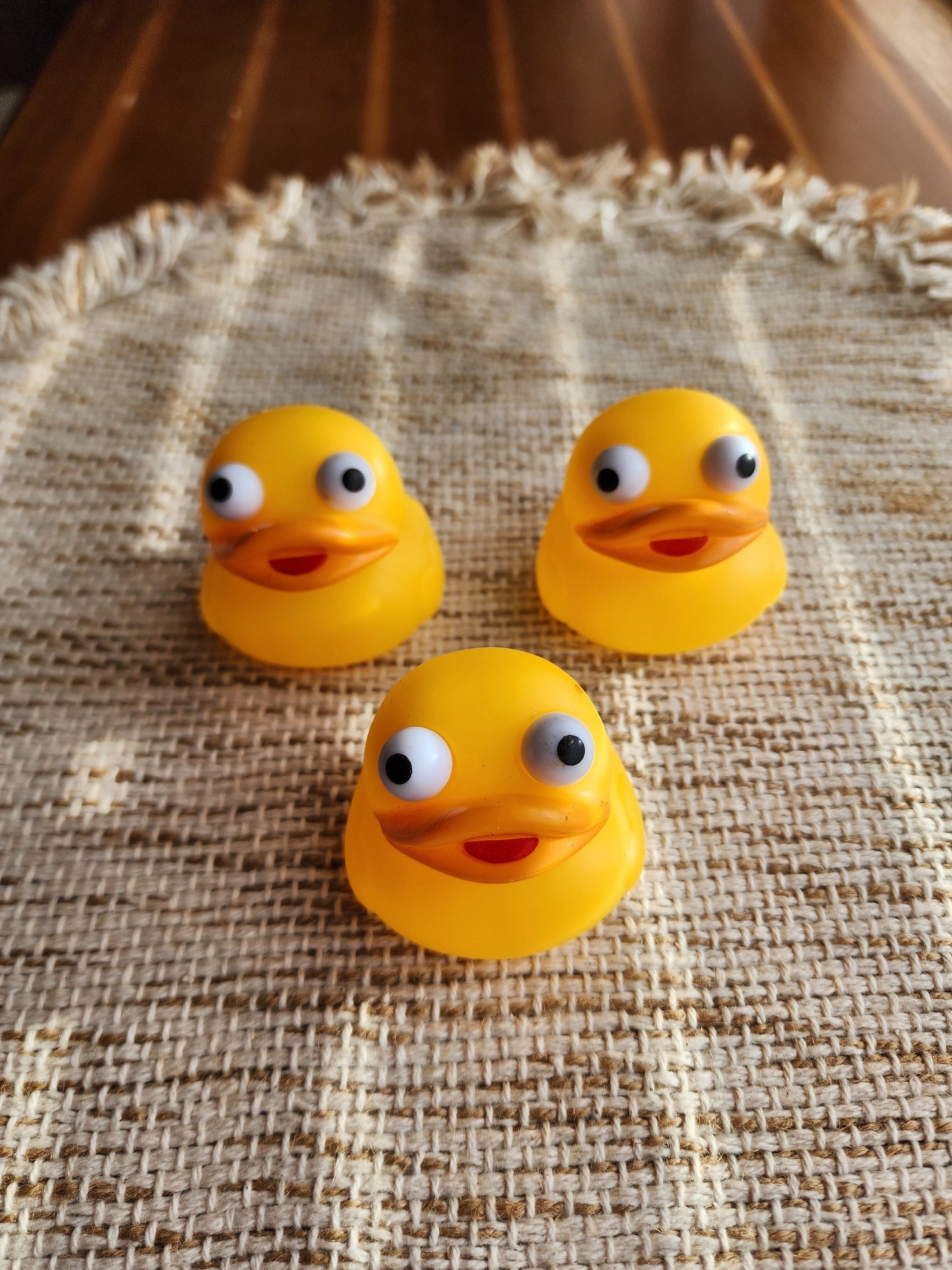 Yellow Rubber Duck | Cute Novelty Gift | Bright Colors | Gift for Friend | Office Desk Toy | Individual Item | Pack of 3