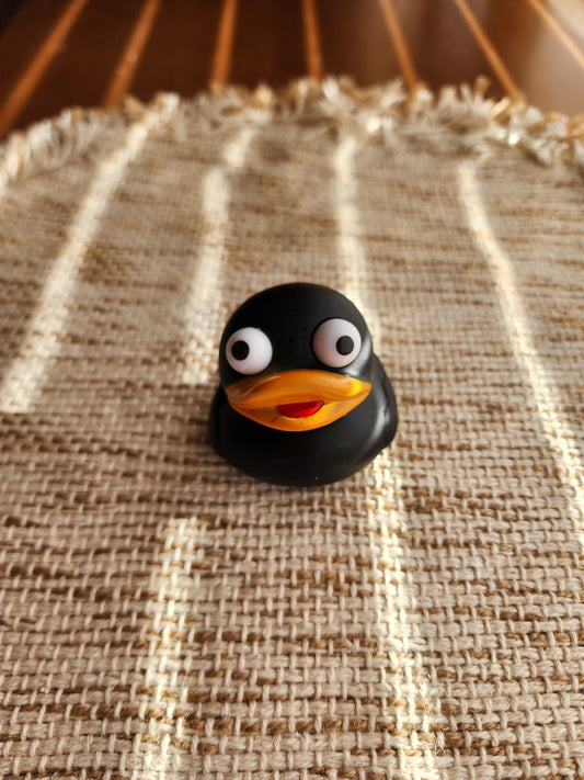 Black Rubber Duck | Cute Novelty Gift | Bright Colors | Gift for Friend | Office Desk Toy | Individual Item | Pack of 3