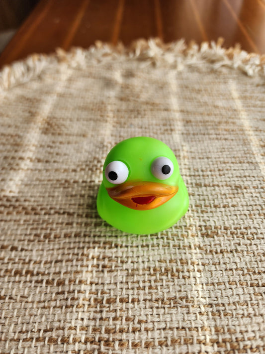 Green Rubber Duck | Cute Novelty Gift | Bright Colors | Gift for Friend | Office Desk Toy | Individual Item | Pack of 3