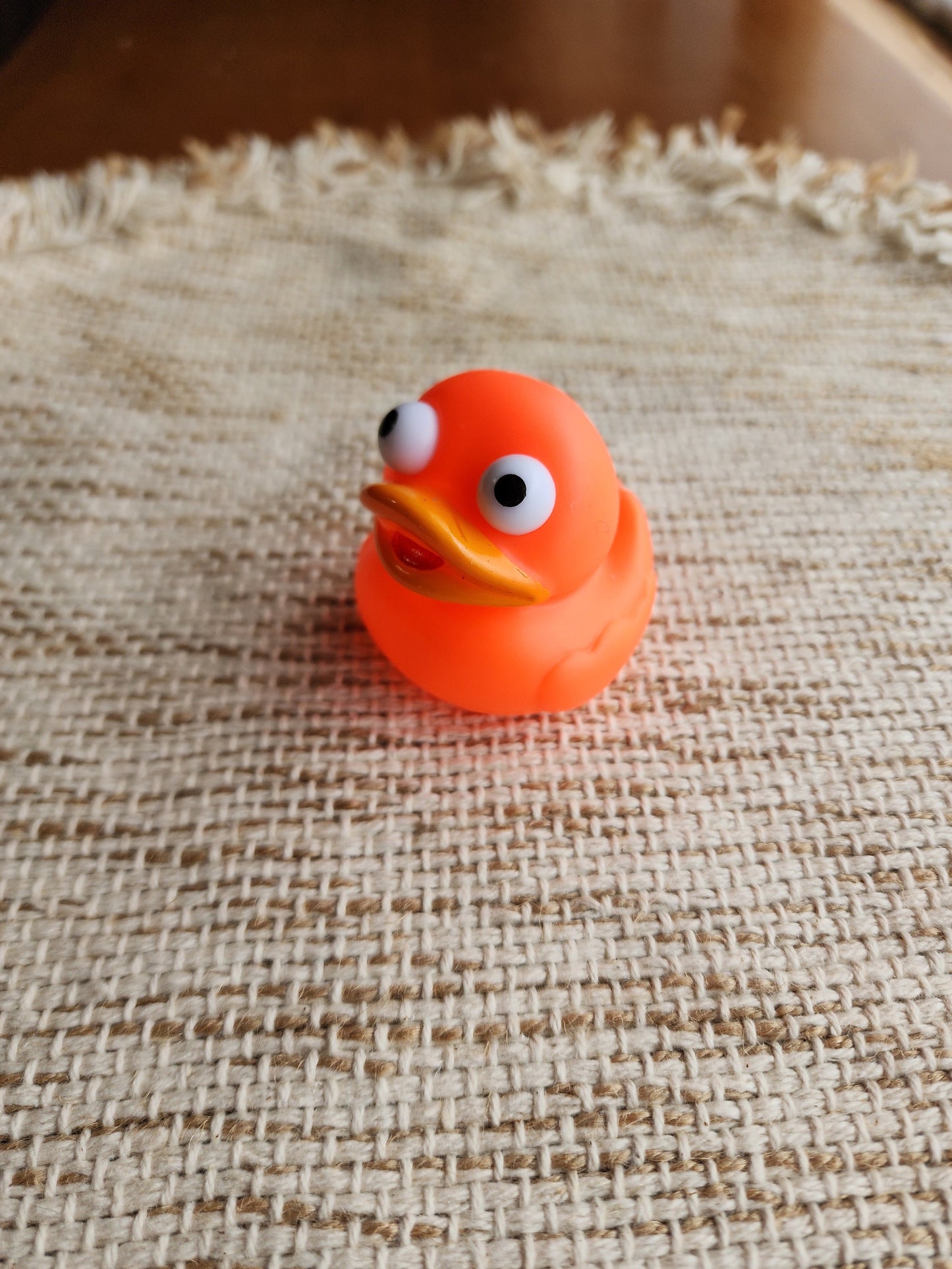 Orange Rubber Duck | Cute Novelty Gift | Bright Colors | Gift for Friend | Office Desk Toy | Individual Item | Pack of 3