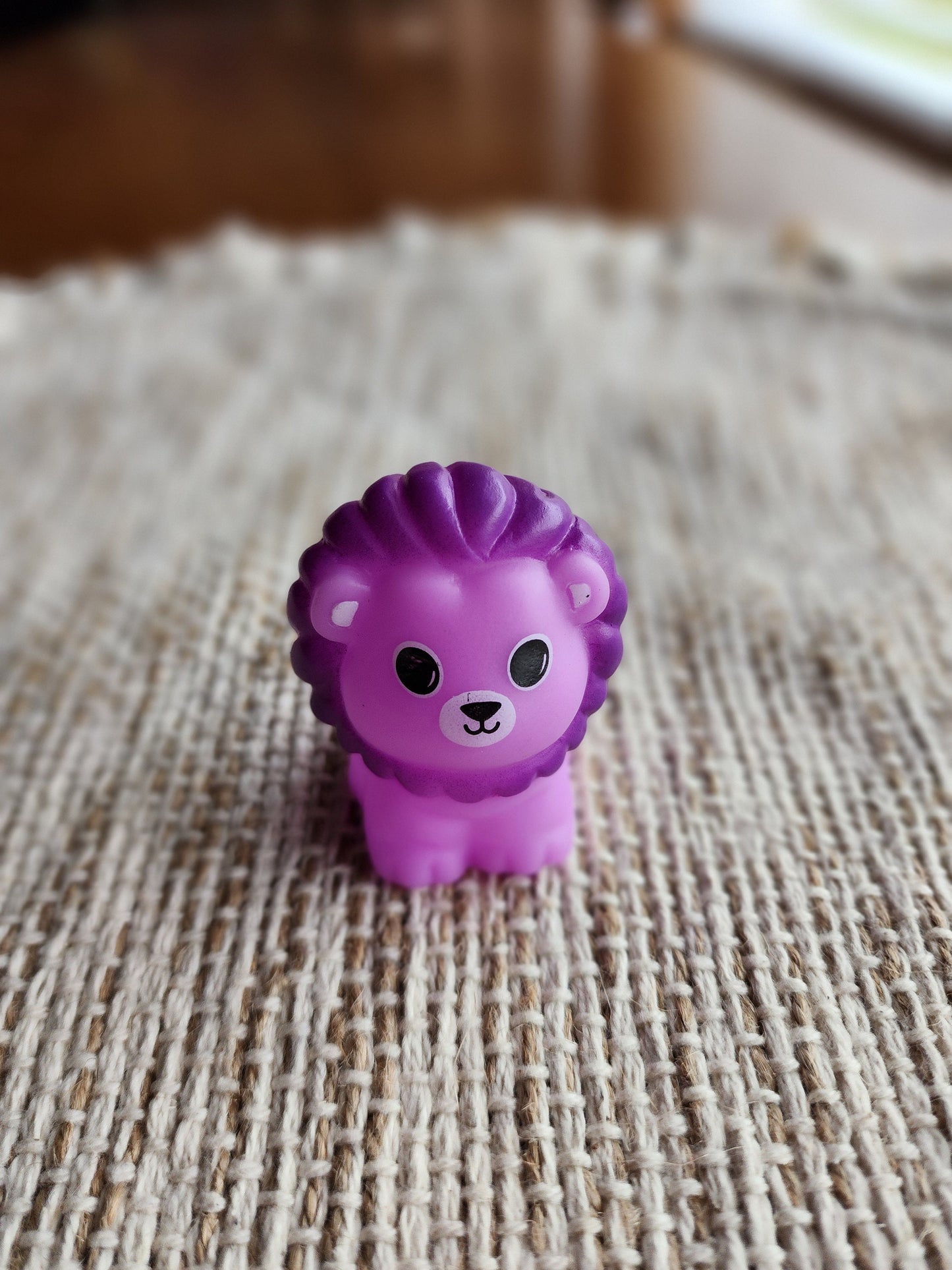 Lion Animal Zoo Themed Purple Rubber Figure Rubber Animal Animals Rubber Duck Ducks - Purple White Black - Individual