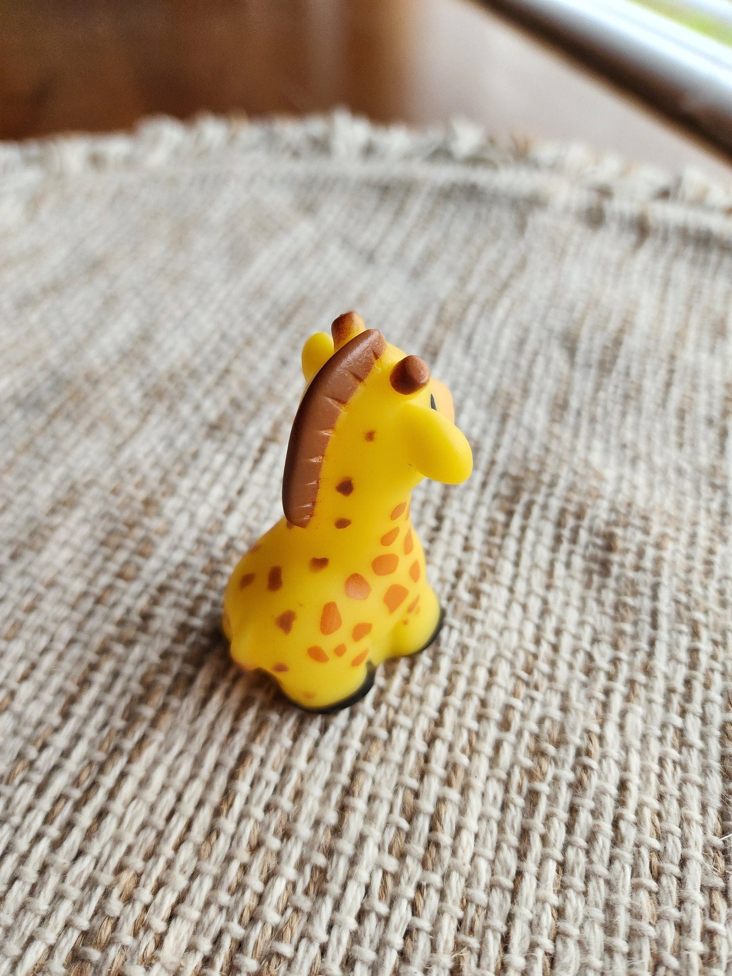 Giraffe Animal Zoo Themed Yellow Rubber Animal Gift for Friend Giraffe Lover Giraffe Gift- Yellow Orange Black - Individual