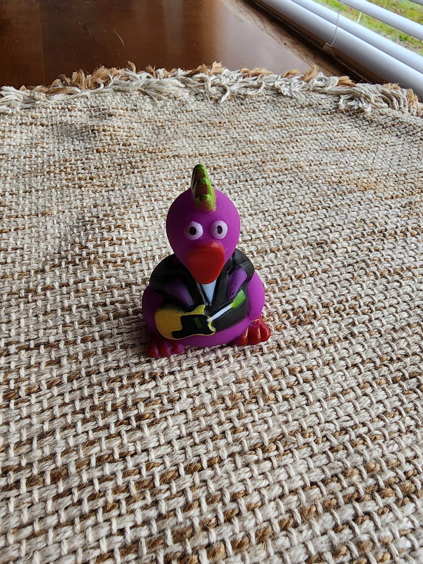 Rocker Funny Rubber Chicken Themed Purple Rubber Chicken Chickens Rubber Duck Ducks - Purple Green Black - Individual