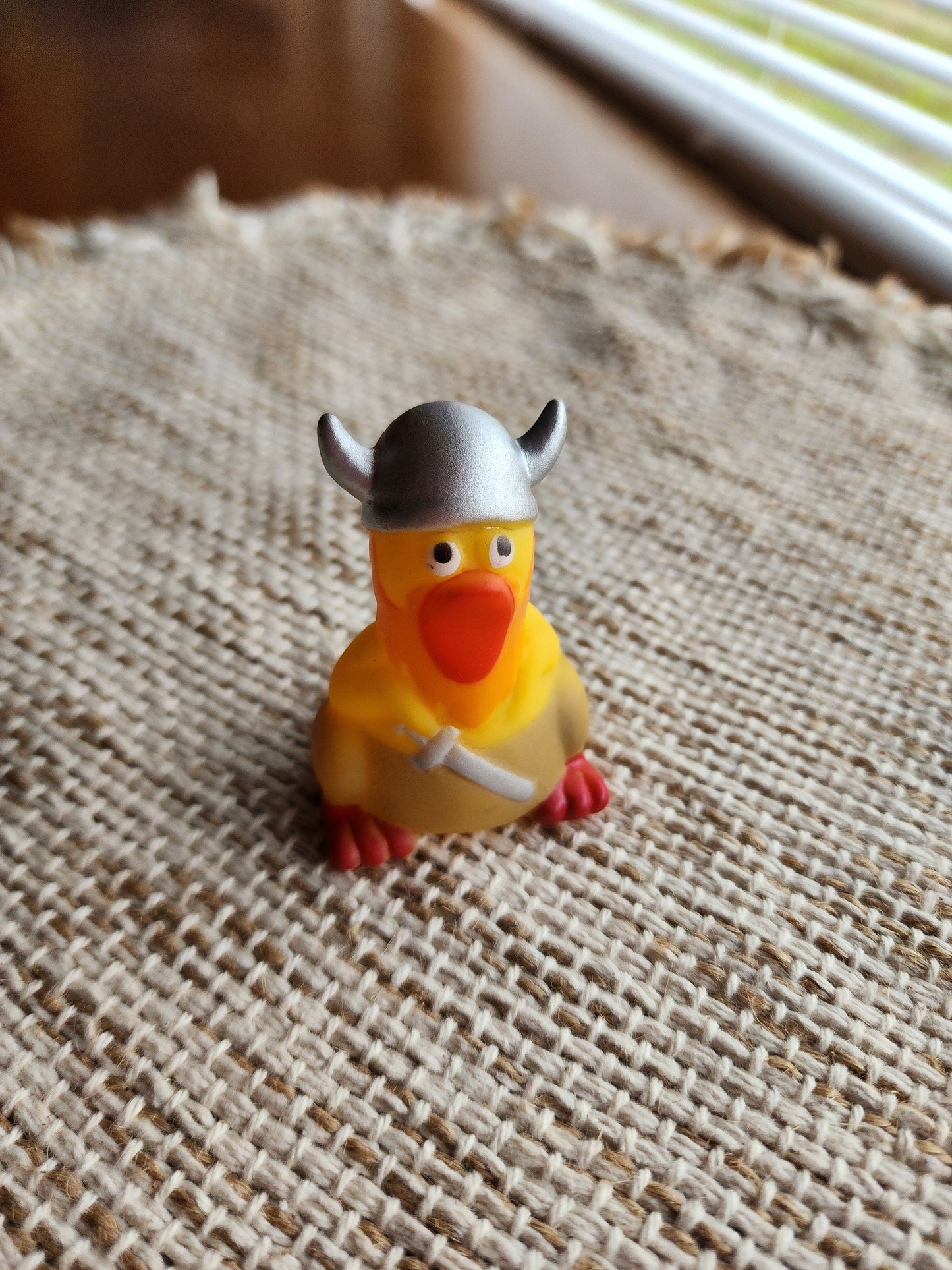 Viking Funny Rubber Chicken Themed Yellow Rubber Chicken Chickens Rubber Duck Ducks - Yellow Beard Sword Helmet - Individual