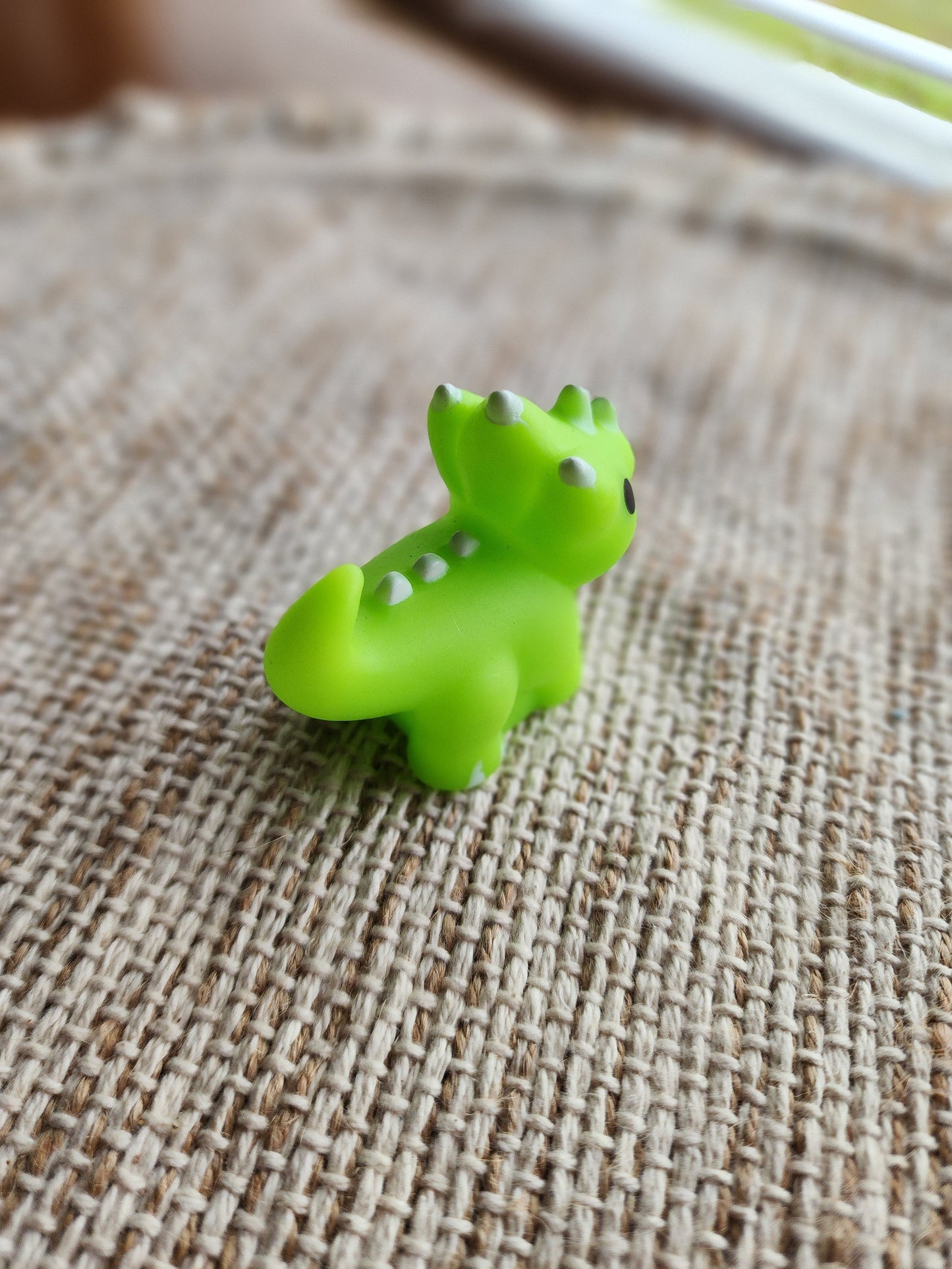 Triceratops Dinosaur Themed Green Rubber Figure Rubber Animal Animals Rubber Duck Ducks - Green White Black - Individual