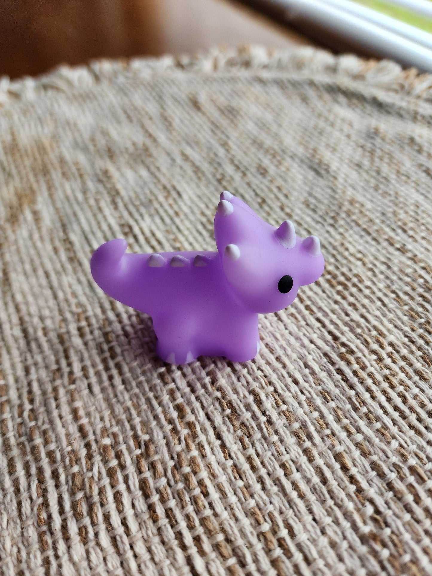 Triceratops Dinosaur Themed Purple Rubber Figure Rubber Animal Animals Rubber Duck Ducks - Purple White Black - Individual