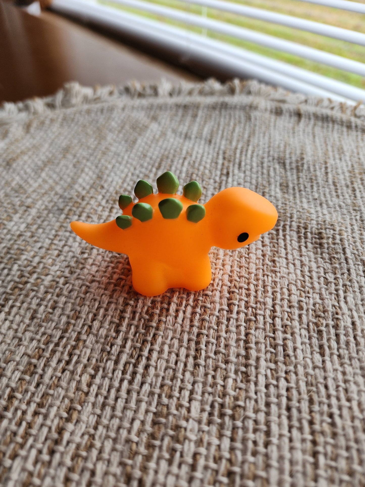 Stegosaurus Dinosaur Themed Orange Rubber Figure Rubber Animal Animals Rubber Duck Ducks - Orange Green Black - Individual