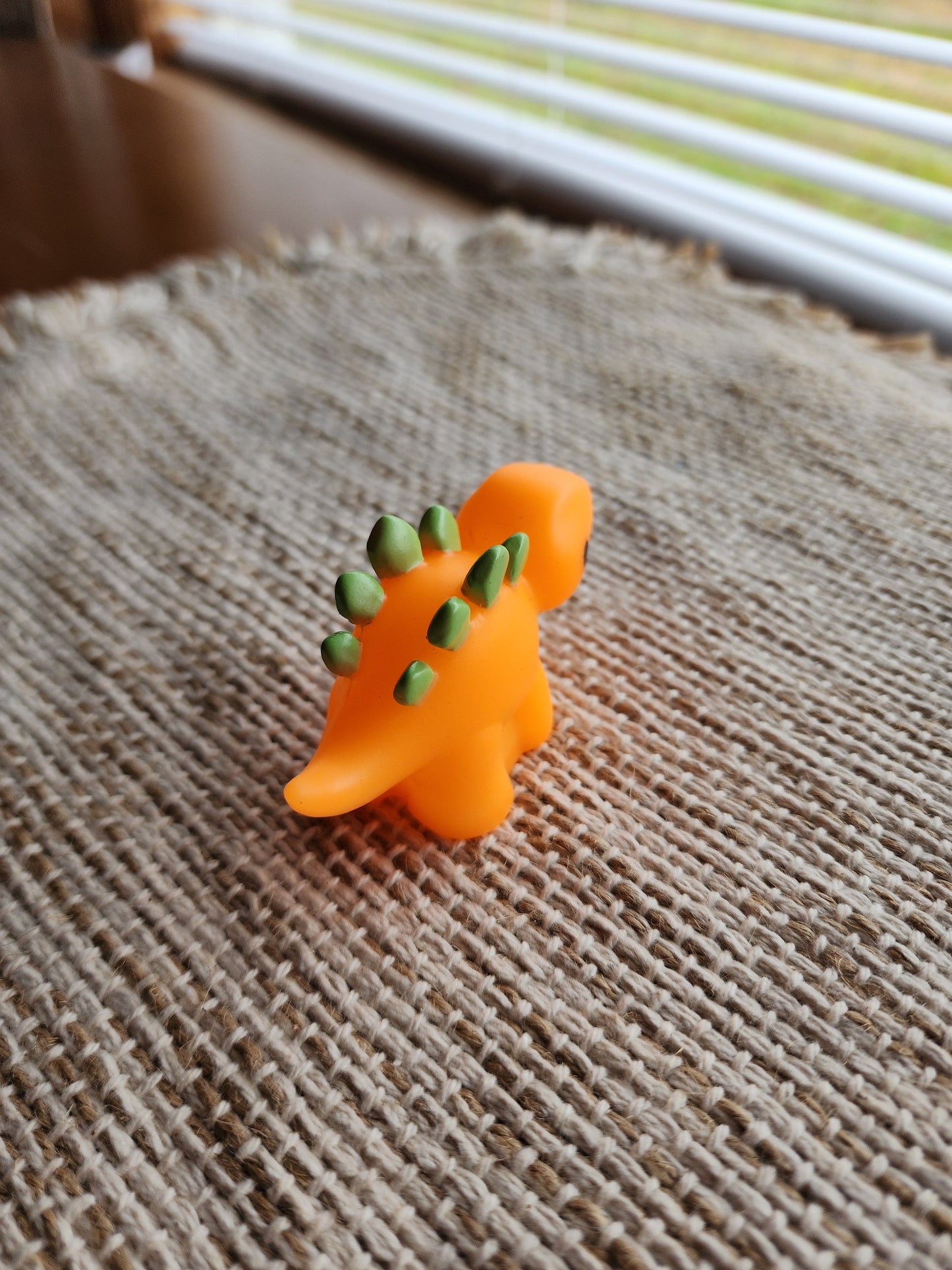 Stegosaurus Dinosaur Themed Orange Rubber Figure Rubber Animal Animals Rubber Duck Ducks - Orange Green Black - Individual