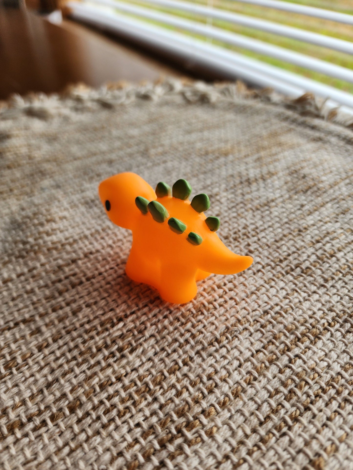 Stegosaurus Dinosaur Themed Orange Rubber Figure Rubber Animal Animals Rubber Duck Ducks - Orange Green Black - Individual