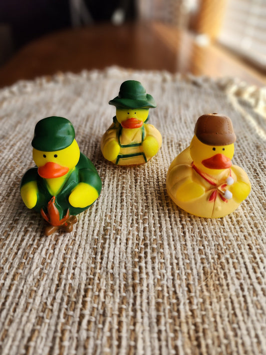 Camping Rubber Ducks | Cute Novelty Gift | Hiking Lover | Gift for Friend | Office Desk Toy | Individual Item | Pack of 3