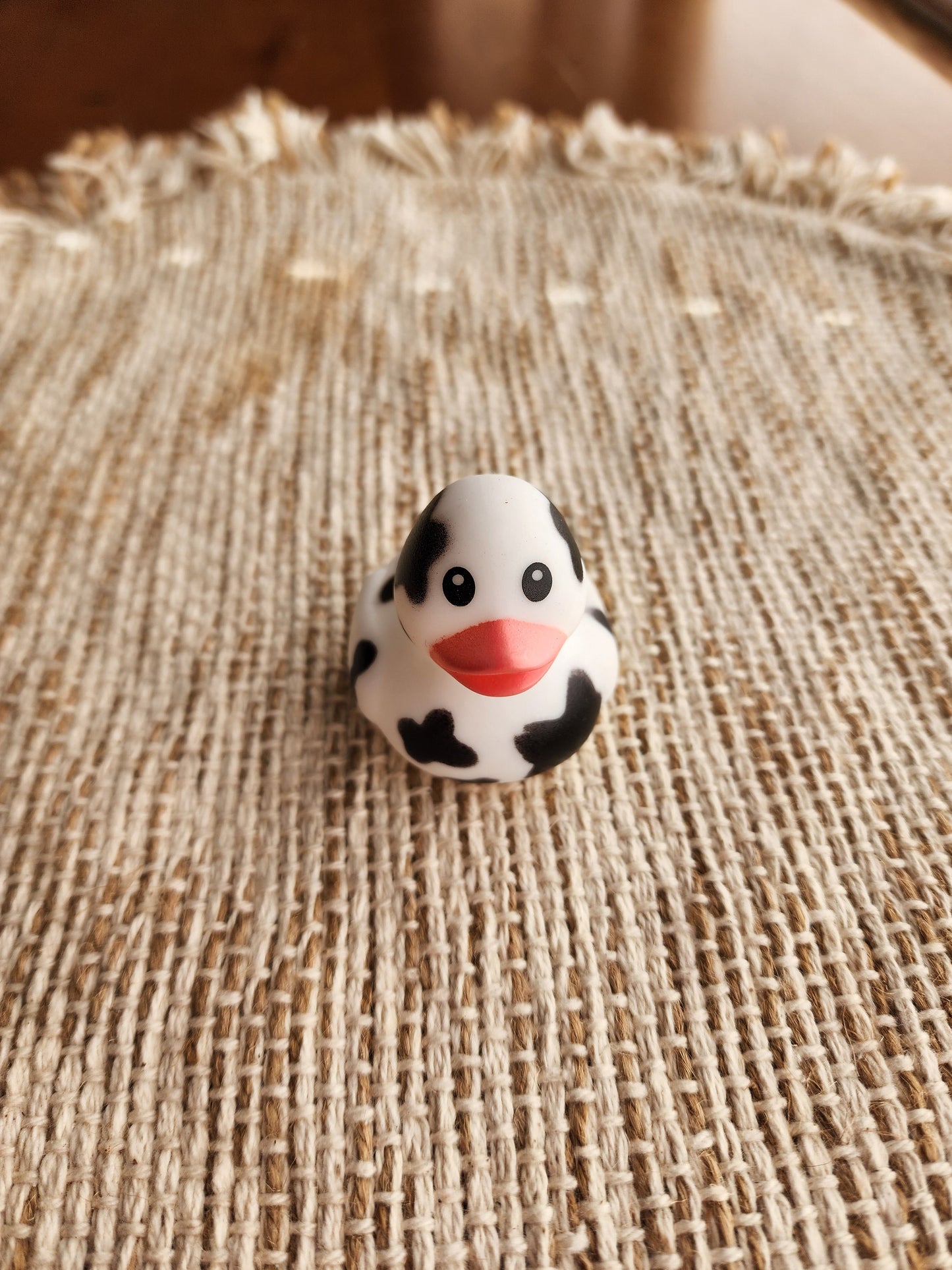 Cute Cow Farm Animal Themed Rubber Ducks Cow Lover Gift for Friend Cow Gift Office Desk Toy - White Black Pink - Individuals or Pack of 3