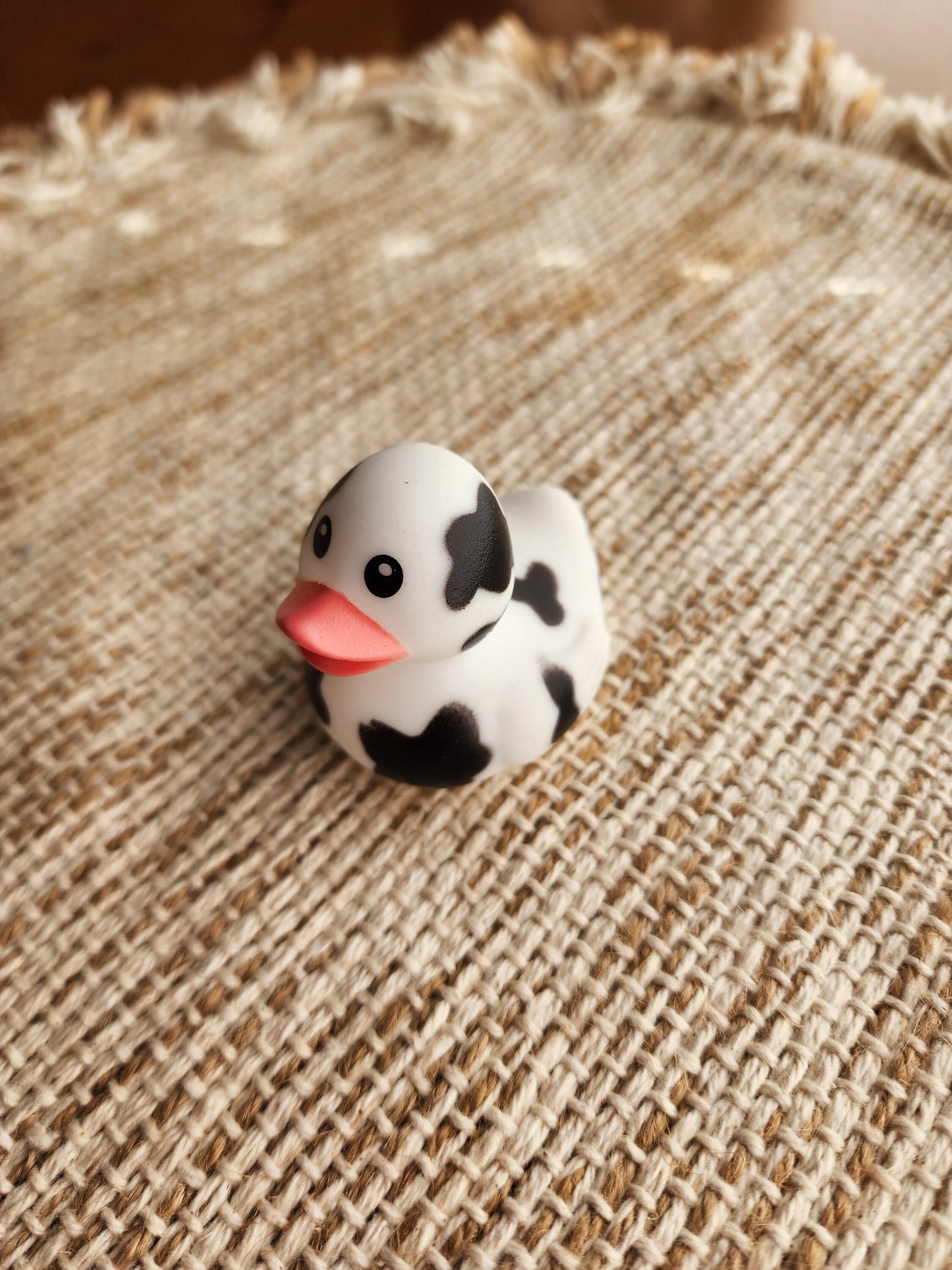 Cute Cow Farm Animal Themed Rubber Ducks Cow Lover Gift for Friend Cow Gift Office Desk Toy - White Black Pink - Individuals or Pack of 3