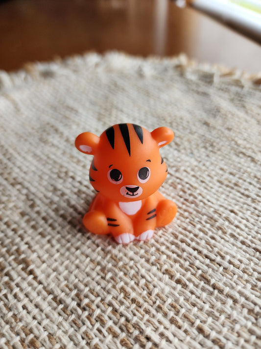 Tiger Animal Zoo Themed Orange Rubber Figure Rubber Animal Animals Rubber Duck Ducks - Orange Black White - Individual