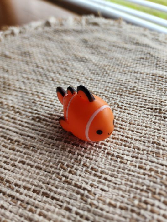 Fish Sea Ocean Animal Themed Orange Rubber Figure Rubber Animal Animals Rubber Duck Ducks - Orange White Black - Individual