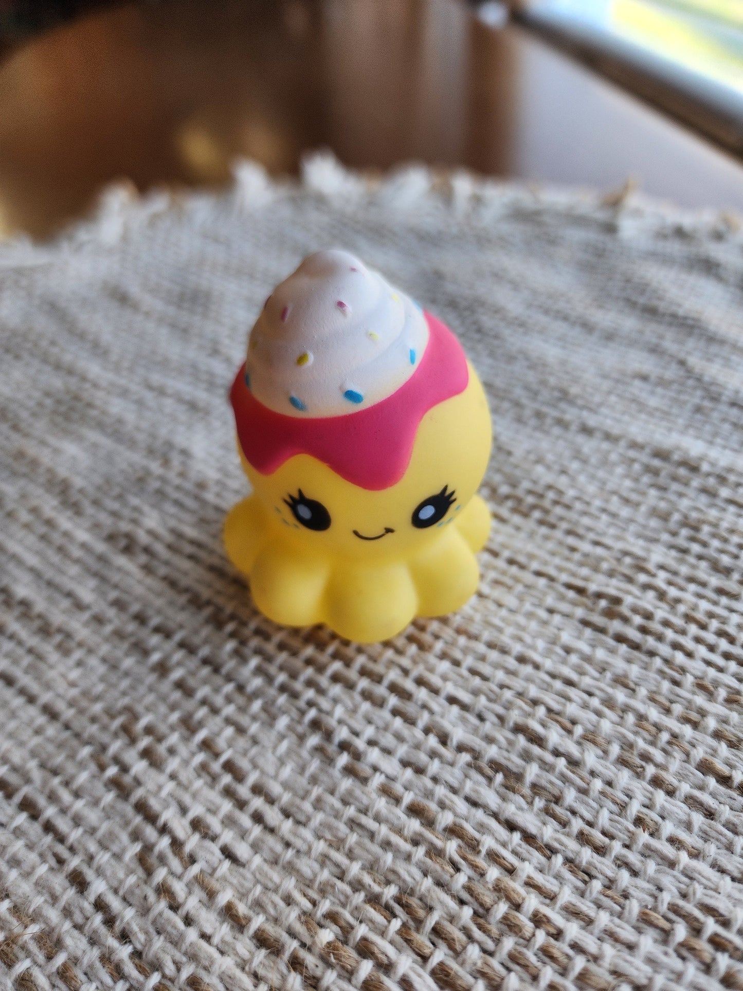 Ice Cream Octopus Sea Ocean Animal Themed Yellow Rubber Figure Rubber Animal Animals Rubber Duck Ducks - Yellow Pink White  - Individual