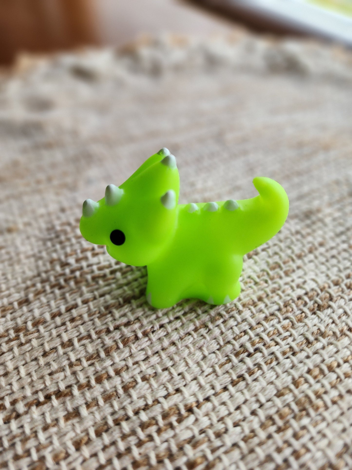 Triceratops Dinosaur Themed Green Rubber Figure Rubber Animal Animals Rubber Duck Ducks - Green White Black - Individual