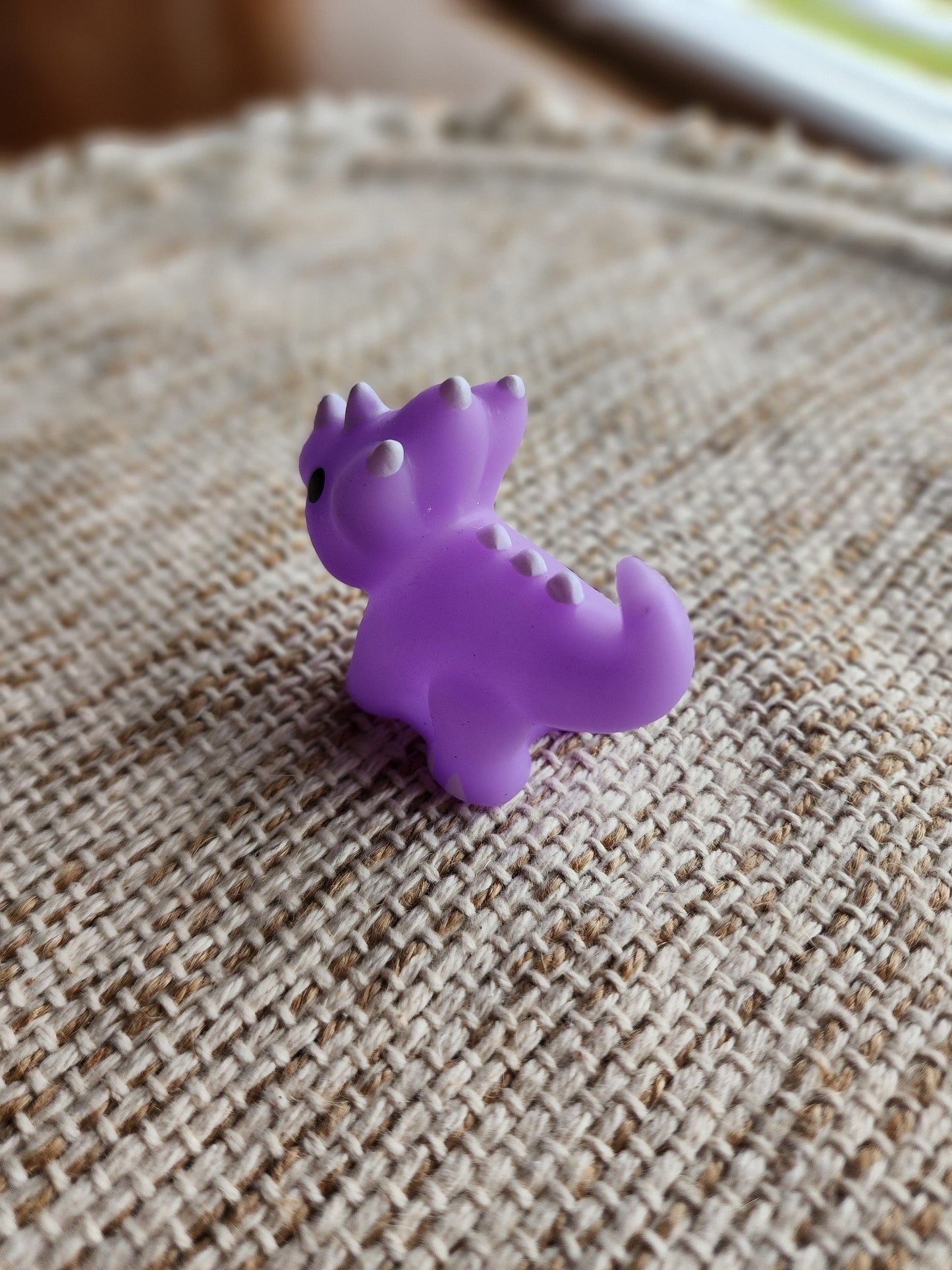 Triceratops Dinosaur Themed Purple Rubber Figure Rubber Animal Animals Rubber Duck Ducks - Purple White Black - Individual