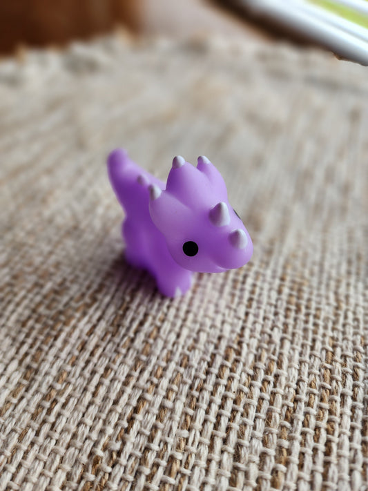 Triceratops Dinosaur Themed Purple Rubber Figure Rubber Animal Animals Rubber Duck Ducks - Purple White Black - Individual