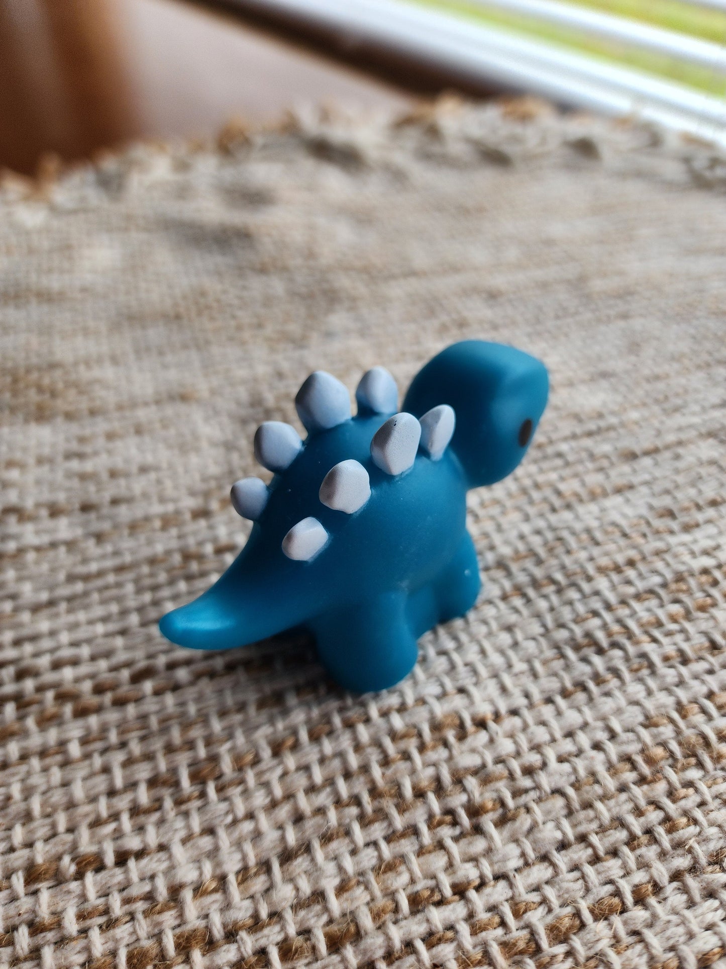 Stegosaurus Dinosaur Themed Blue Rubber Figure Rubber Animal Animals Rubber Duck Ducks - Blue White Black - Individual