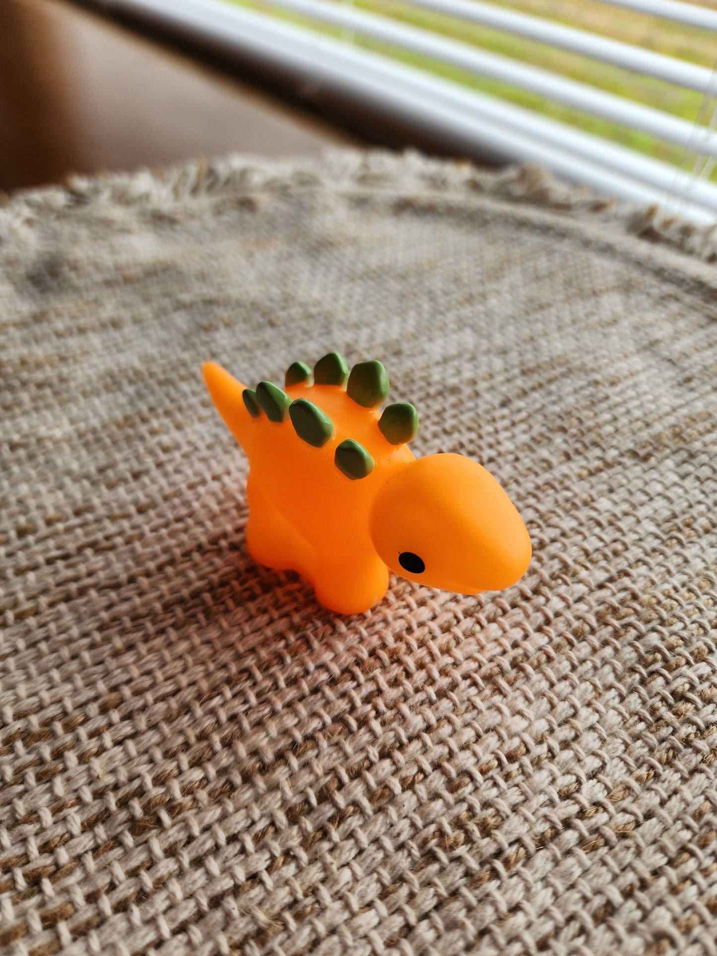 Stegosaurus Dinosaur Themed Orange Rubber Figure Rubber Animal Animals Rubber Duck Ducks - Orange Green Black - Individual