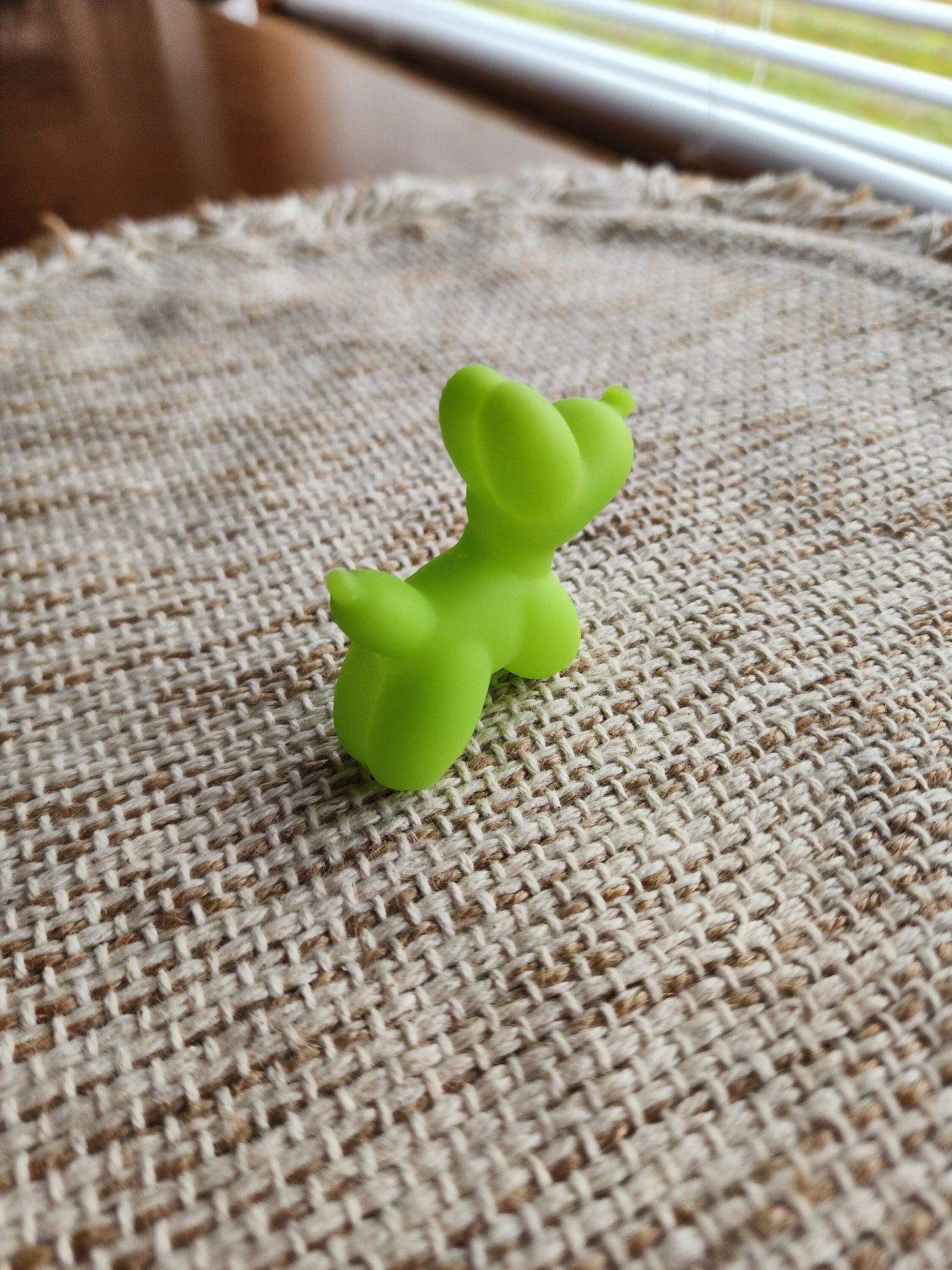 Green Ballon Dog Rubber Figure | Cute Novelty Gift | Balloon Dog Lover | Gift for Friend | Office Desk Toy | Cute Gift | Individual Item