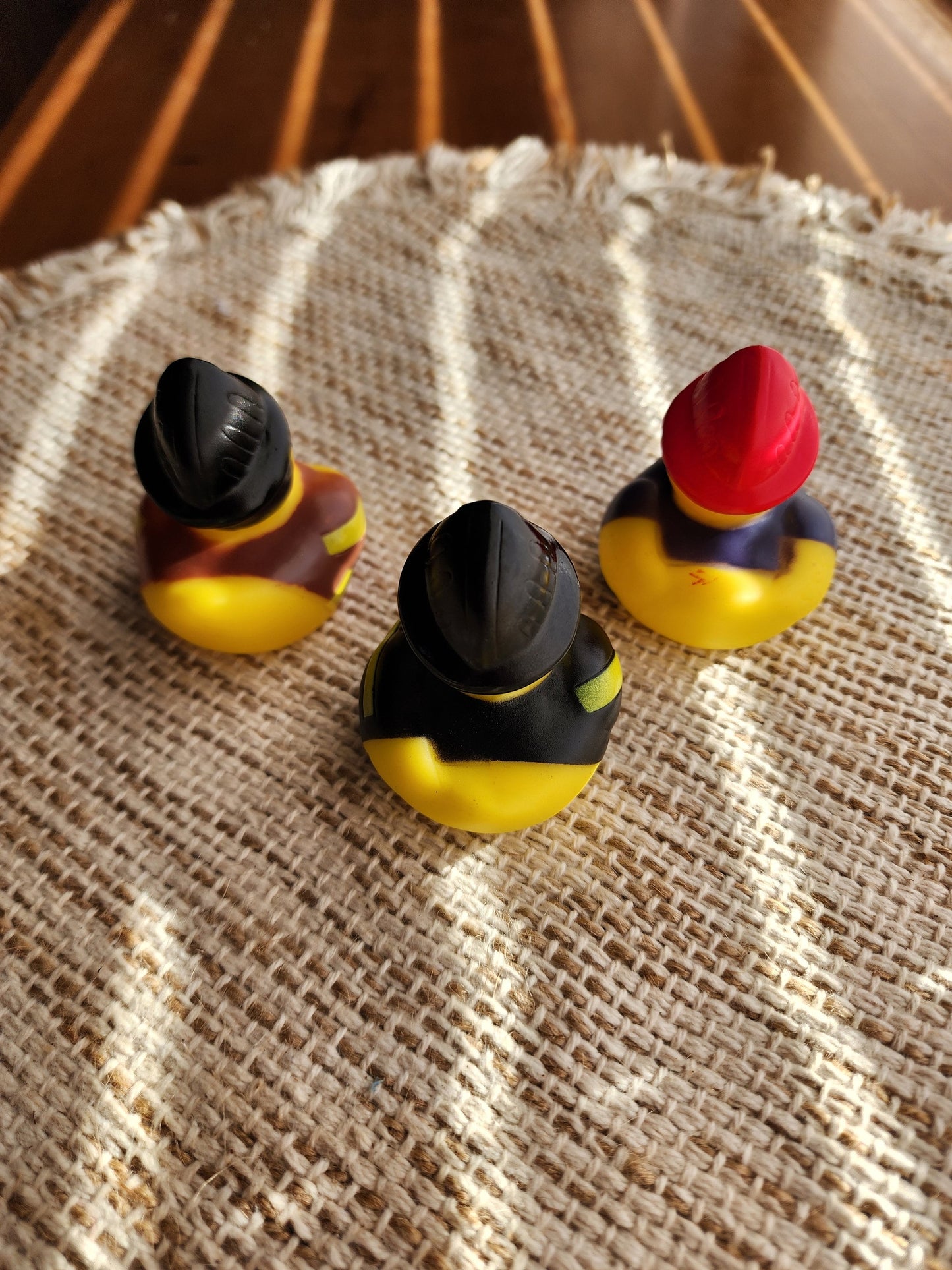 Firefighters Fireman First Responder Themed Yellow Rubber Duck Ducks - Red Brown Black Yellow - Individuals or Pack of 3