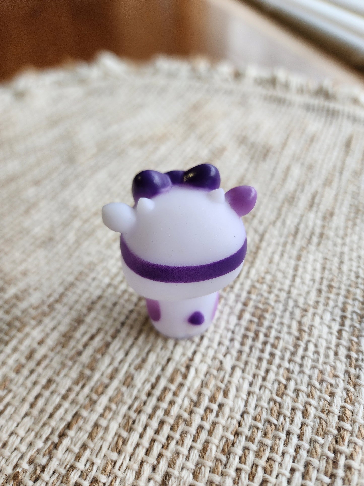 Purple Snow Cone Cow Farm Animal Themed Purple Rubber Figure Rubber Animal Animals Rubber Ducks Highland Cow - Purple White - Individual