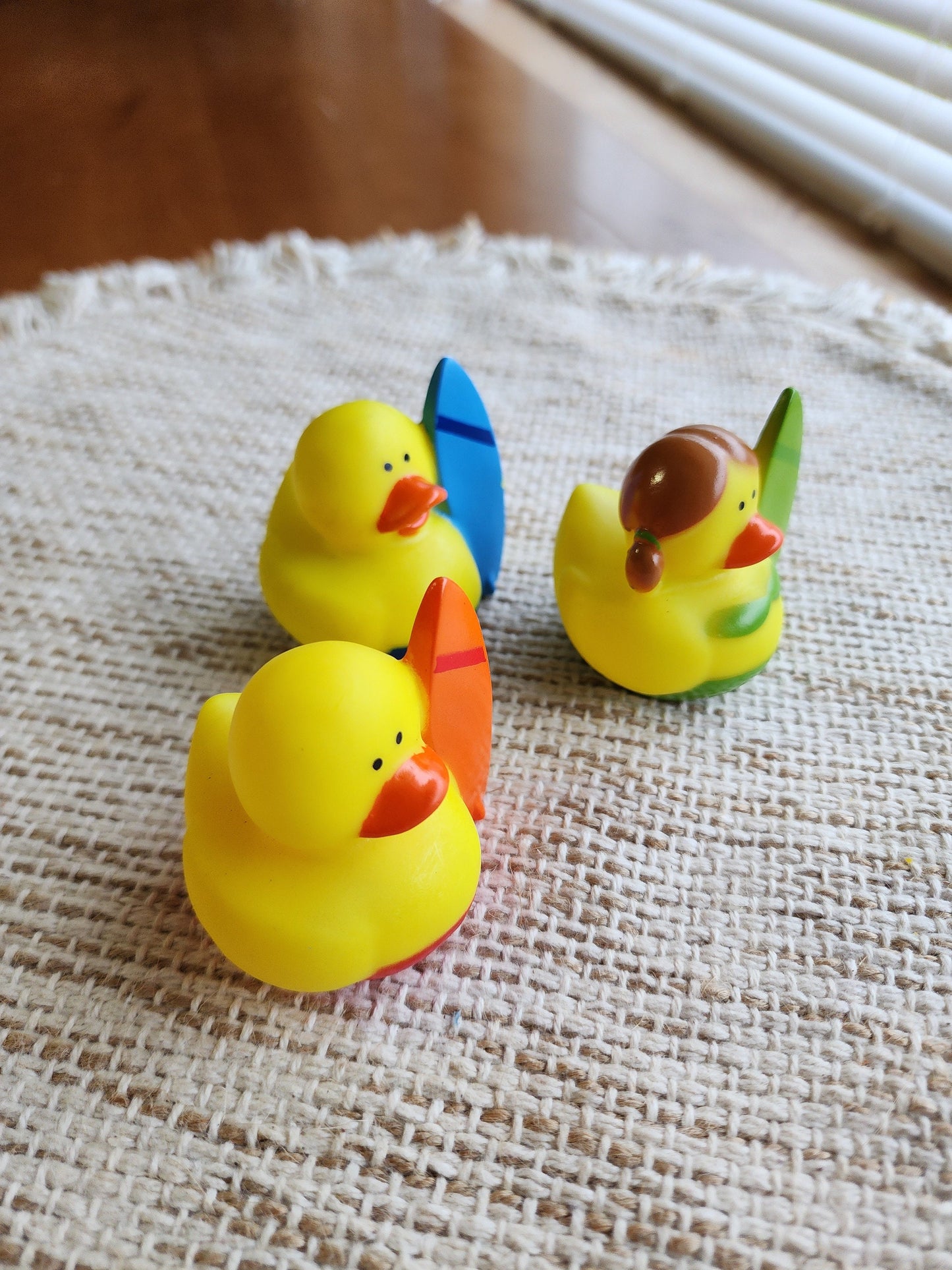 Surfing Fun Beach Sea Themed Yellow Rubber Duck Ducks - Surf Board Green Blue Red - Individuals or Pack of 3