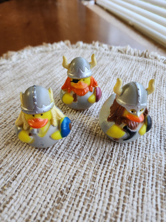 Viking Medieval Themed Yellow Rubber Duck Ducks - Helmet Sword Shield Red Brown Yellow - Individuals or Pack of 3