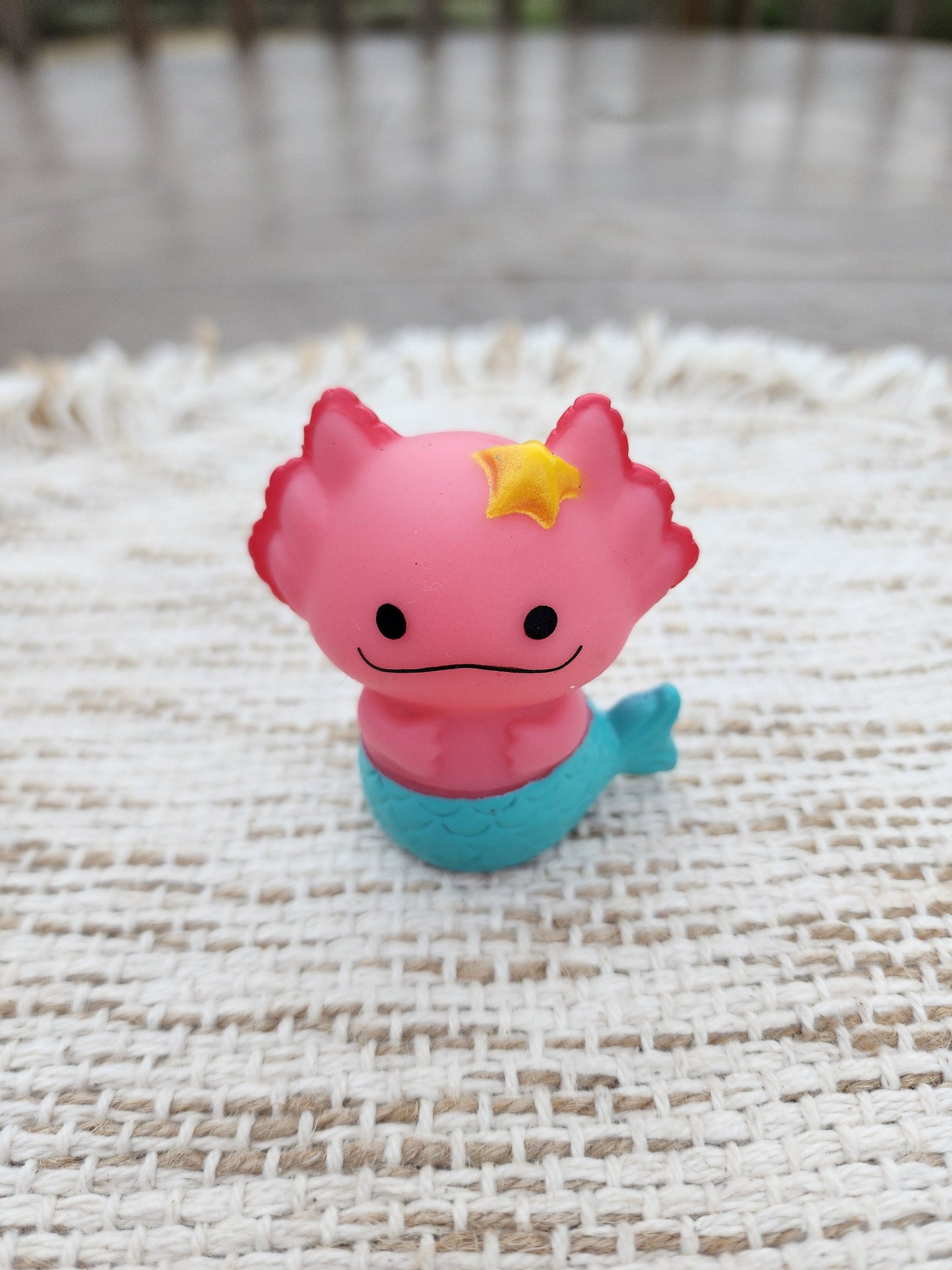 Mermaid Axolotl Themed Pink Rubber Figure Rubber Animal Animals Rubber Duck Ducks - Blue Pink Yellow - Individual