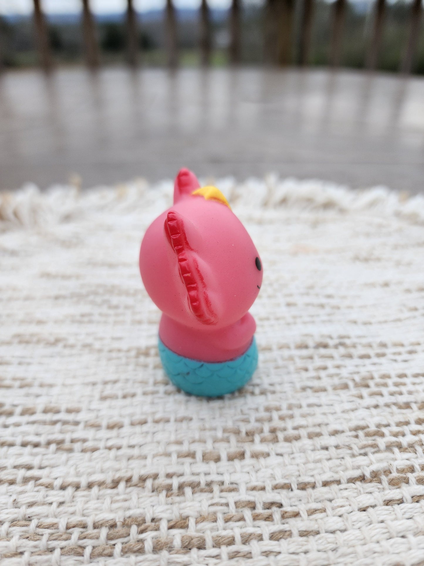 Mermaid Axolotl Themed Pink Rubber Figure Rubber Animal Animals Rubber Duck Ducks - Blue Pink Yellow - Individual