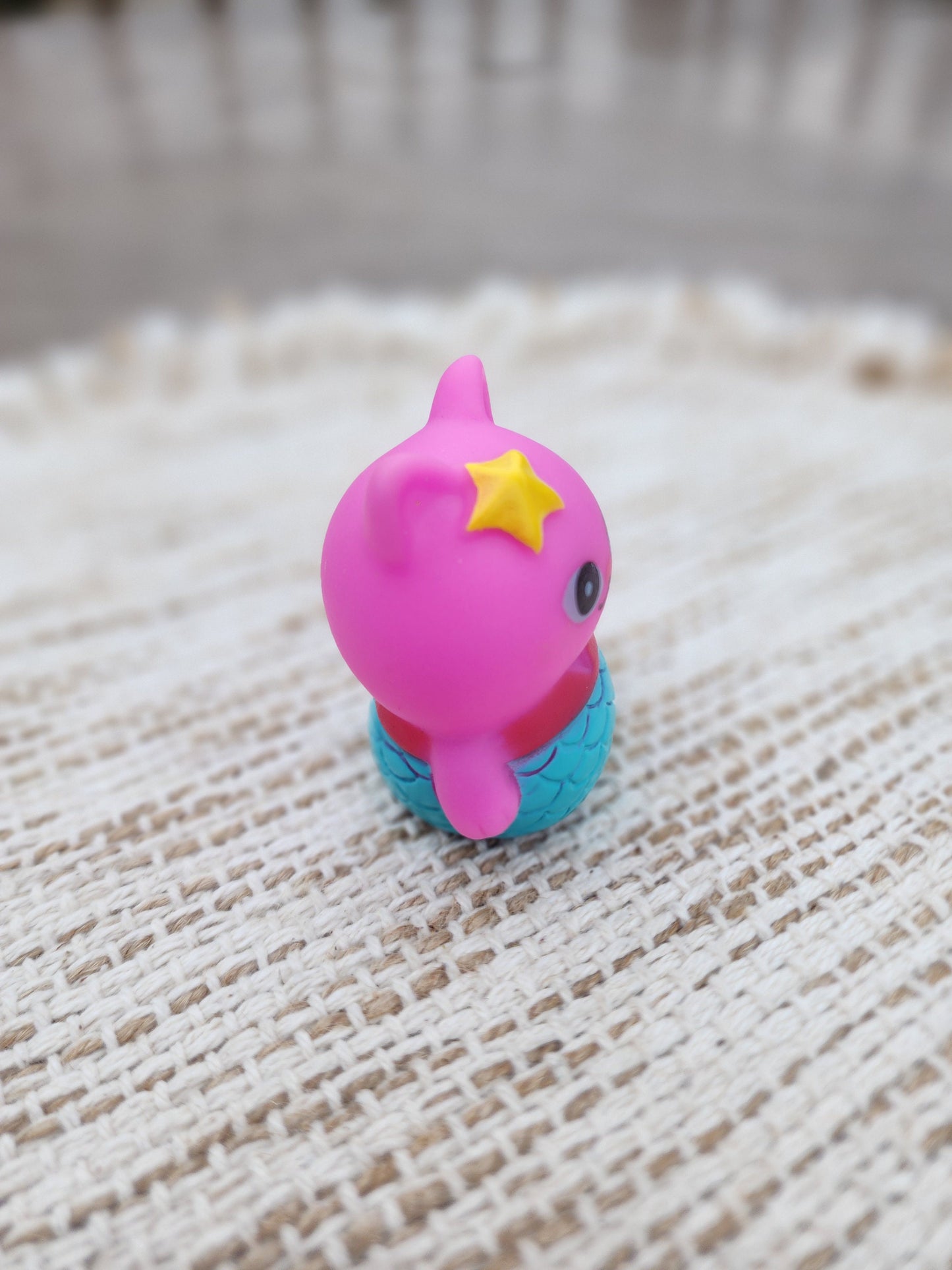 Mermaid Cat Kitty Themed Pink Rubber Figure Figures Rubber Animal Animals Rubber Duck Ducks - Pink Blue Yellow - Individual