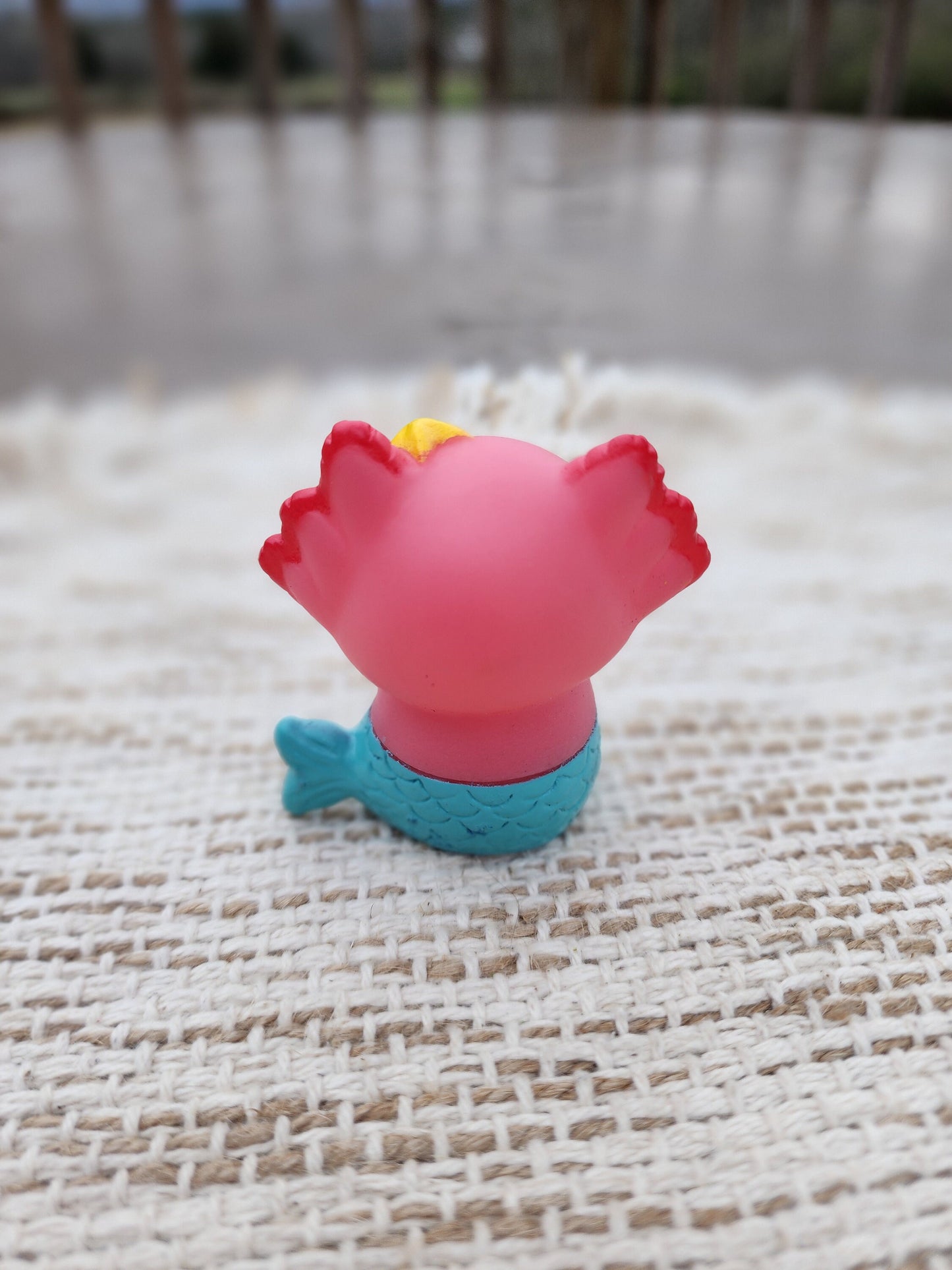 Mermaid Axolotl Themed Pink Rubber Figure Rubber Animal Animals Rubber Duck Ducks - Blue Pink Yellow - Individual