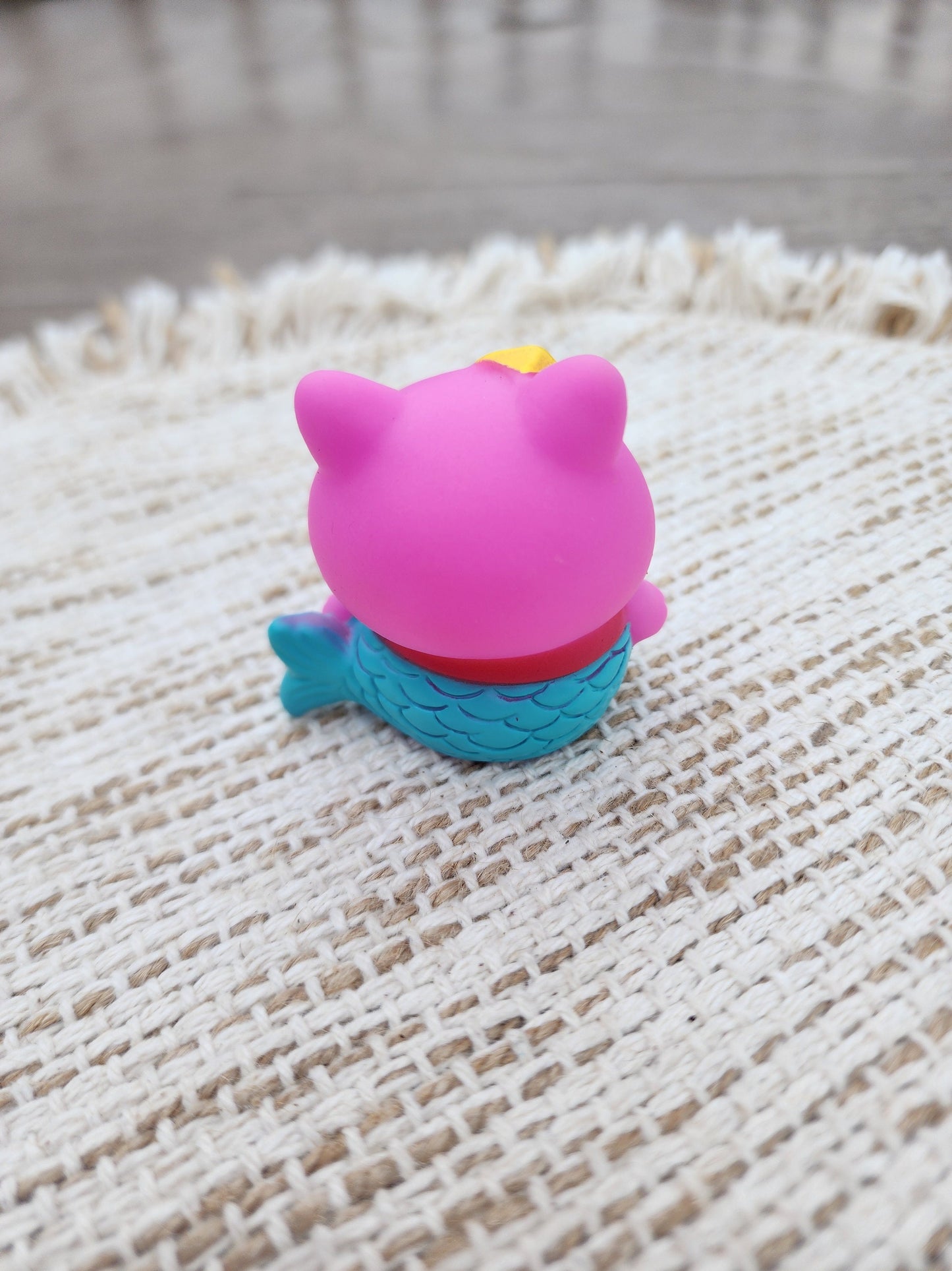 Mermaid Cat Kitty Themed Pink Rubber Figure Figures Rubber Animal Animals Rubber Duck Ducks - Pink Blue Yellow - Individual