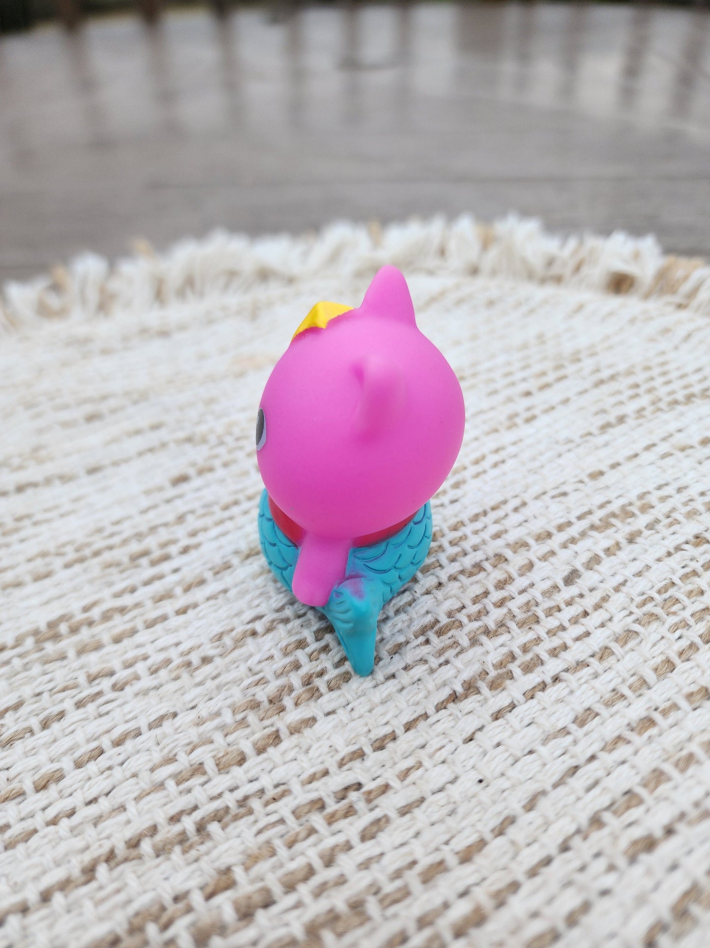 Mermaid Cat Kitty Themed Pink Rubber Figure Figures Rubber Animal Animals Rubber Duck Ducks - Pink Blue Yellow - Individual